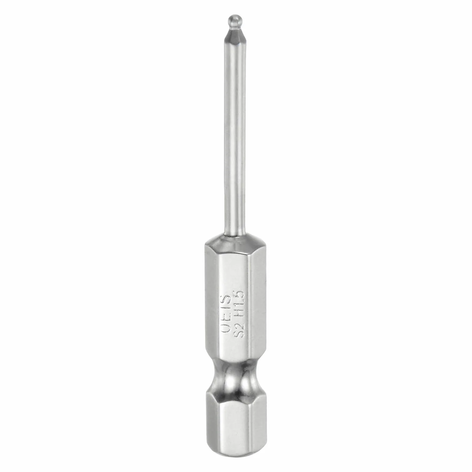 QUARKZMAN Magnetyczne końcówki wkrętakowe z kulkami 1,5 mm (H1,5), rozmiar 1/4", złącze sześciokątne 50 mm (2"), długość magnetycznych końcówek głowicy kulkowej stal S2 metryczna