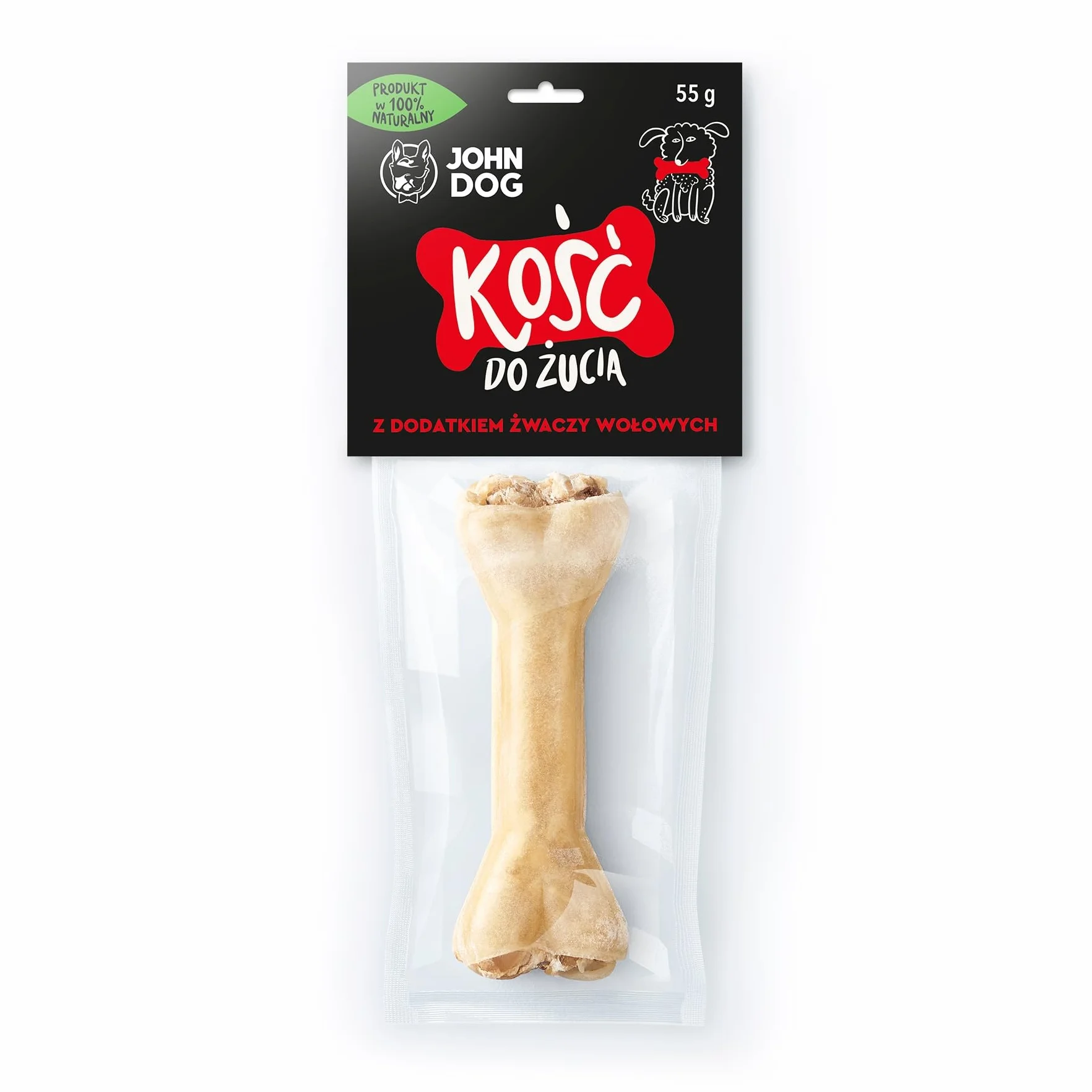 JOHN DOG SMAKOŁYKI Kość do żucia ze żwaczem wołowym 12 cm / 1 szt