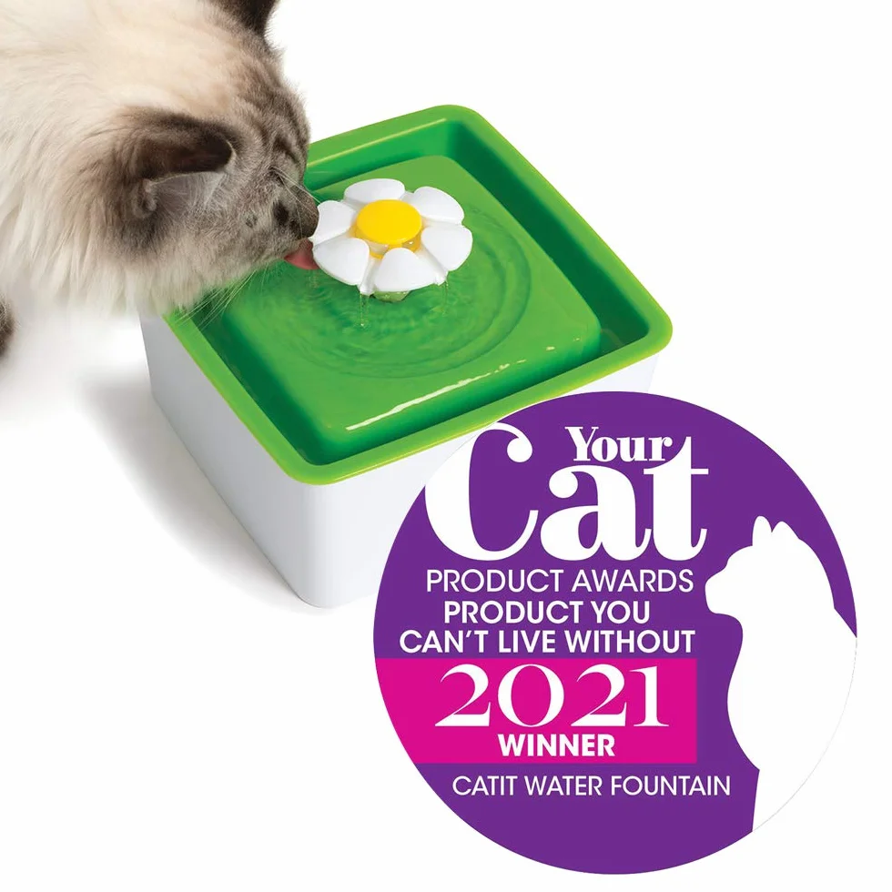 Catit 43735W Piodło Fontanna Dla Kota, 1,5 l, Biały/Zielony