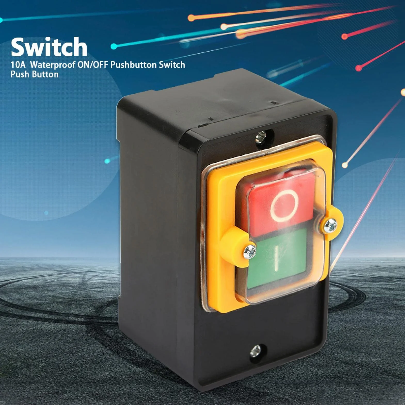 Przełącznik przyciskowy AC 220V / 380V 10A, wyłącznik maszynowy wysokiego prądu, wyłącznik natynkowy, przełącznik wodoodporny, bezpiecznik mechaniczny z przyciskiem WŁ/WYŁ, do pilarek okrągłych na