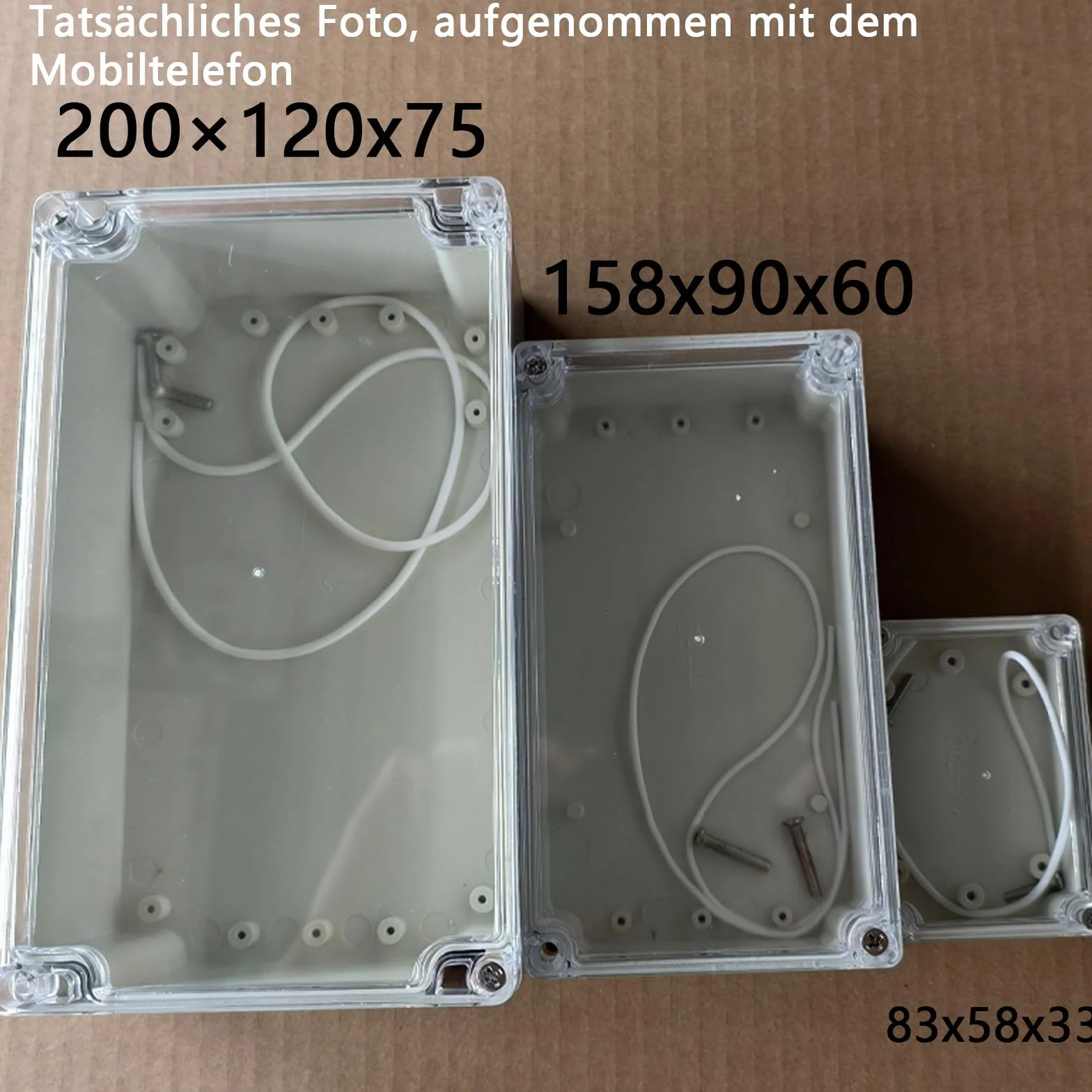 Puszka rozgałęźna, 2 sztuki, wodoszczelna IP65, pusta obudowa z tworzywa sztucznego z przezroczystą pokrywką, elektroniczna puszka rozdzielcza, obudowa projektu, puszka przyłączeniowa - 158 x 90 x 60