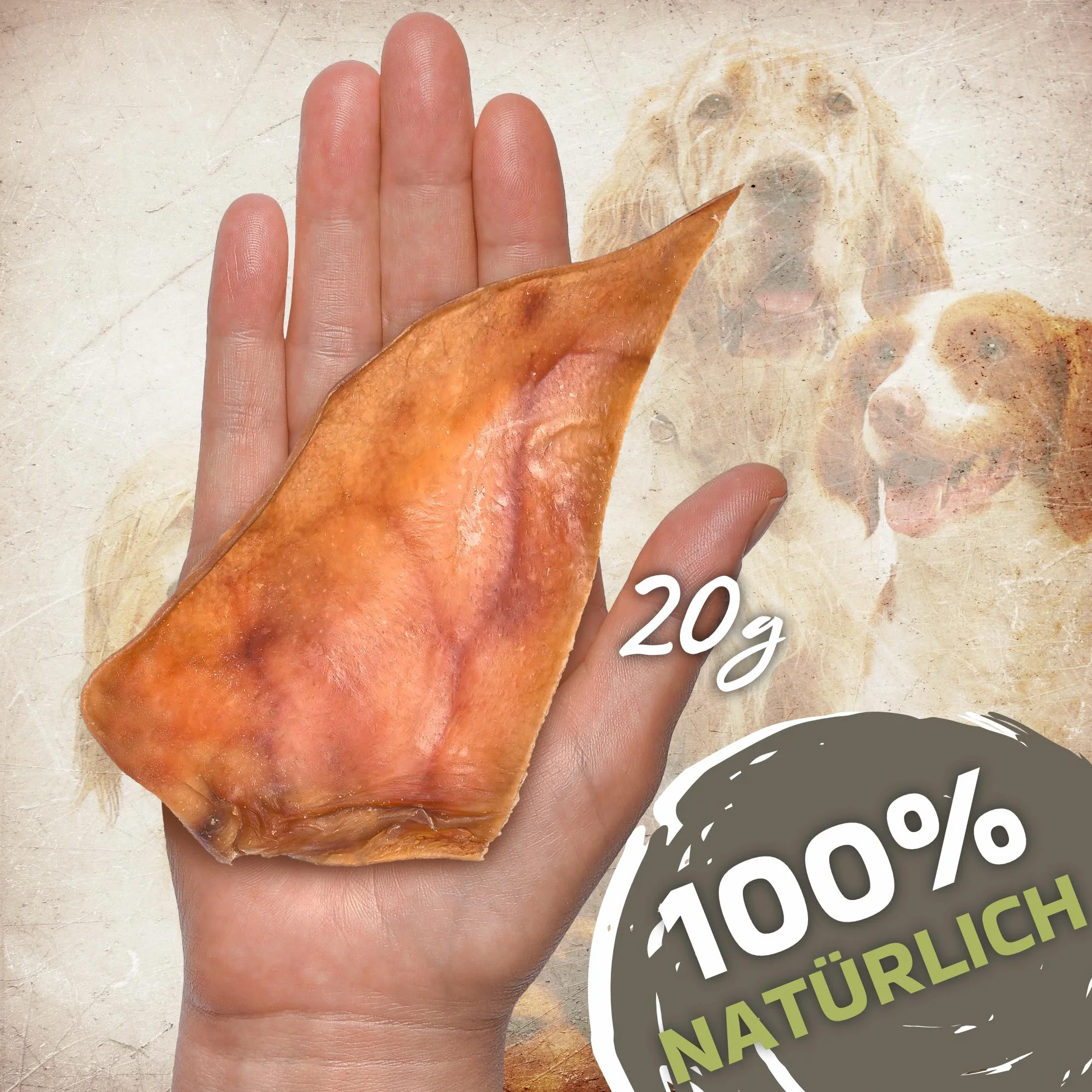Cięte uszy wieprzowe dla psów 500g (ok. 20-25 sztuk) | Całkowite suszone uszy wieprzowe do żucia | 100% naturalne | Długotrwały czas żucia | Bez zbóż | Idealne dla małych i dużych psów