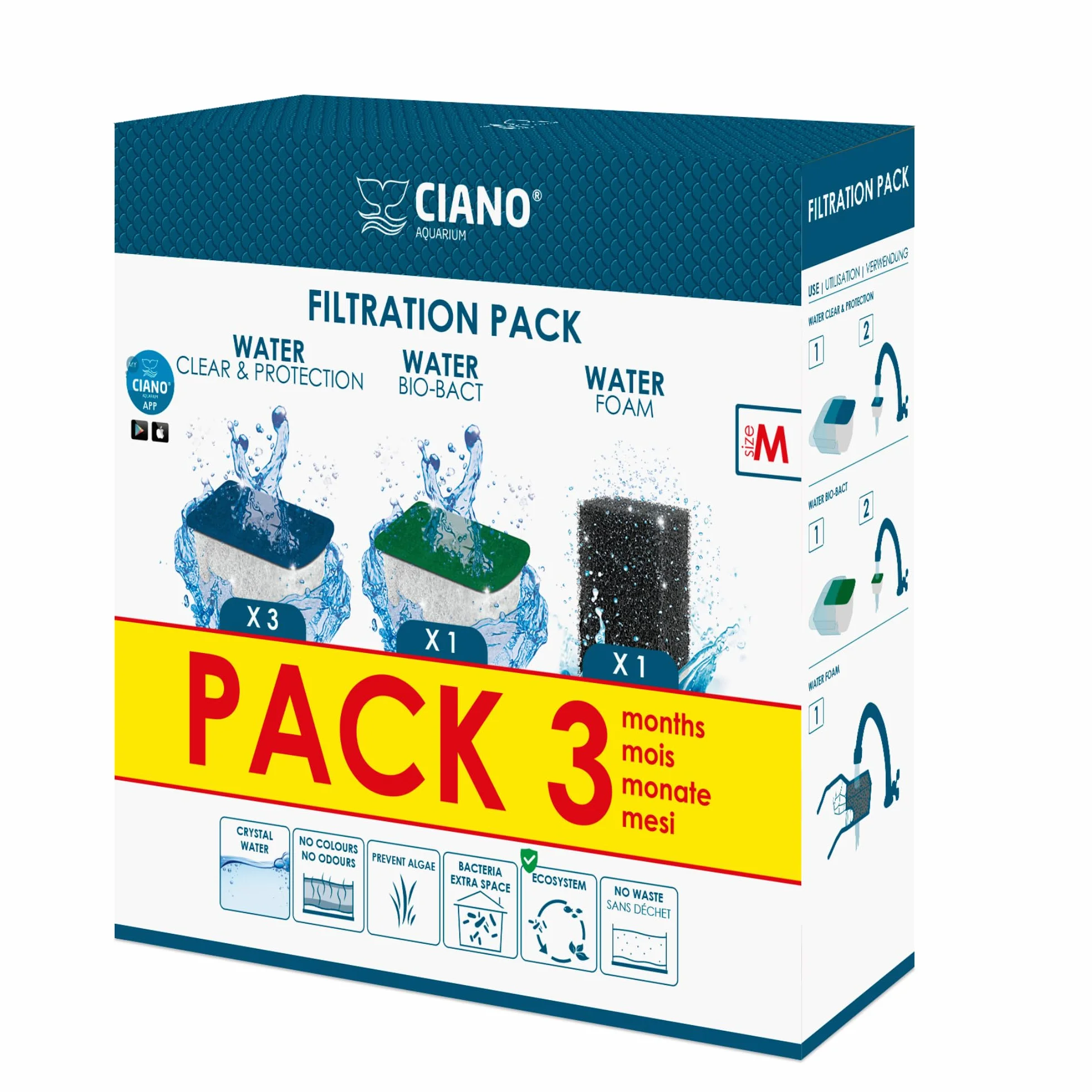 CIANO Akwarium Consumables Pack 3 miesiące do akwarium rozmiar M