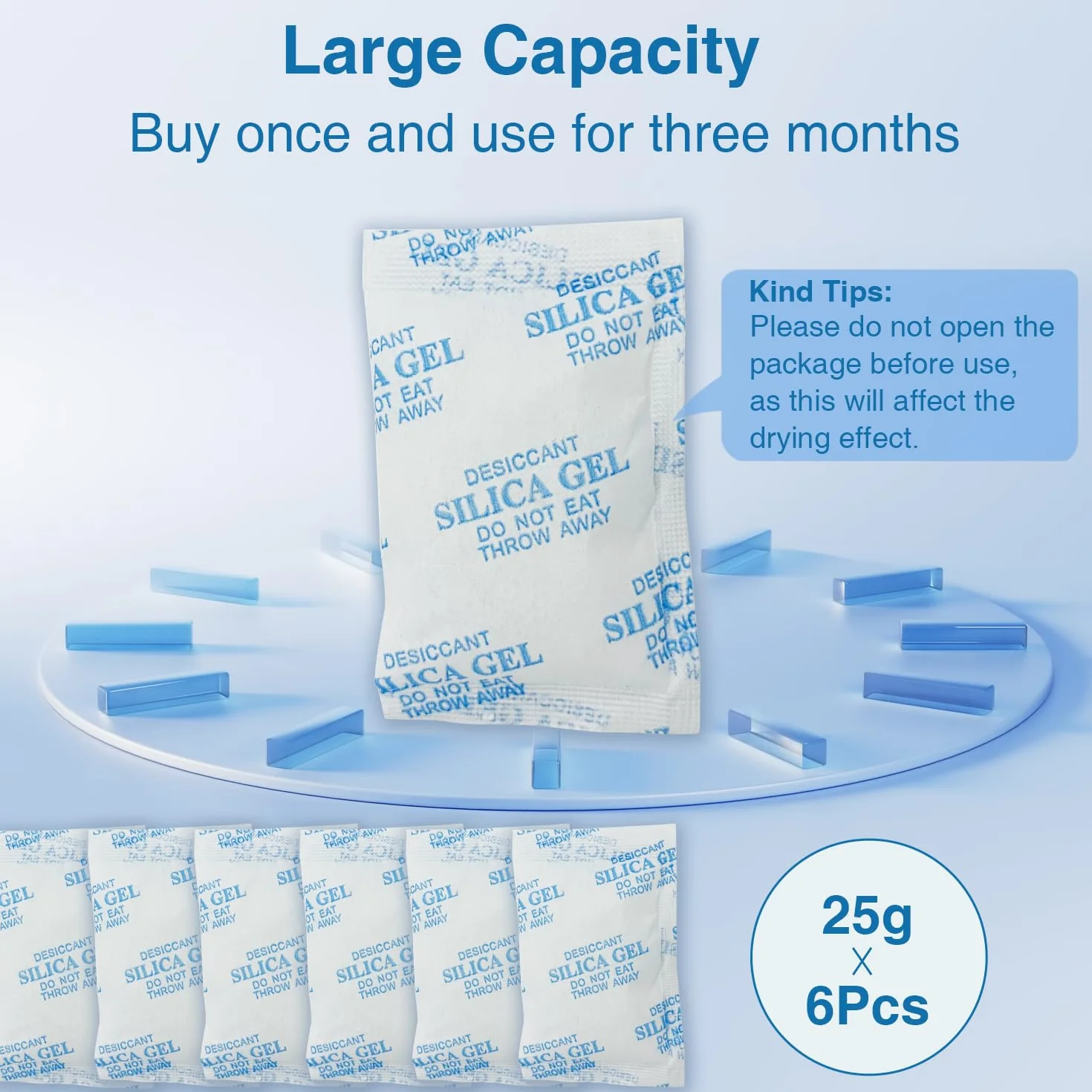 Osuszacz do automatów do karmy dla kotów i psów, środek do suszenia dla automatycznych karmników, Desiccant For Animal Food, silica Gel Bag Desiccant (6 x 25 g)