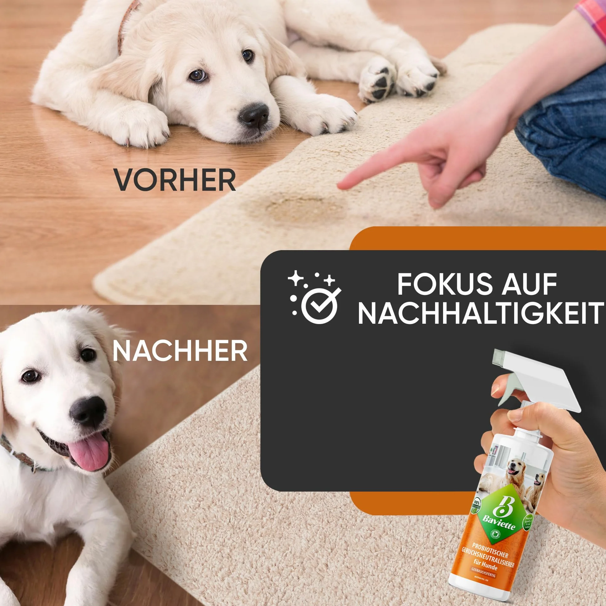 Baviette 1 litr koncentrat neutralizator zapachów dla psów do domu, bezzapachowy, z naturalnymi mikroorganizmami