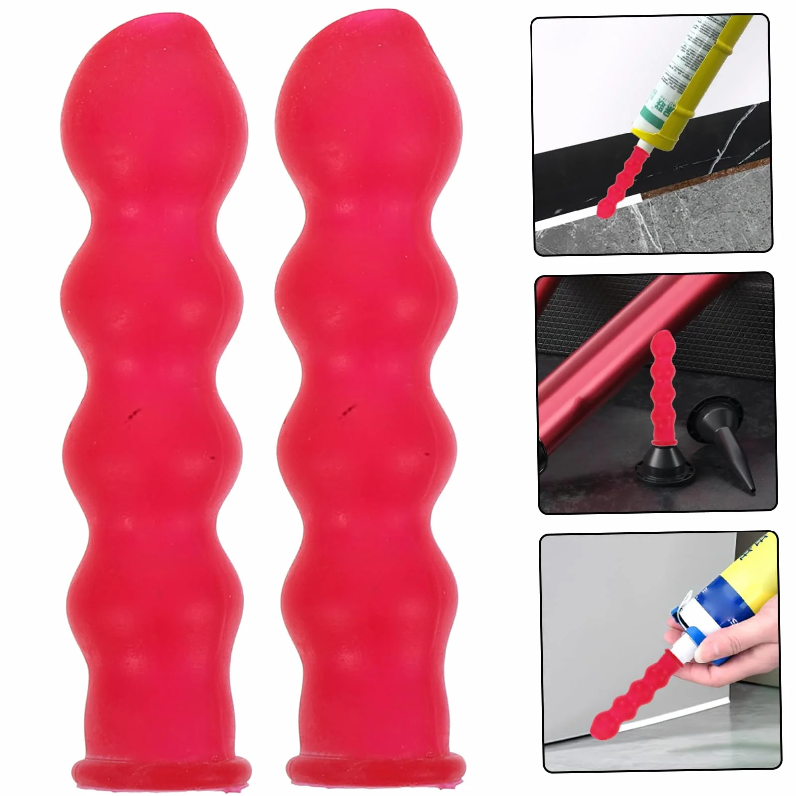 Cabilock 30 Szt. Caulk Saver Cap Narzędzie Do Wykańczania Caulk Saver Caps Uszczelniające Osłony Rur Zakrętki Do Uszczelniania I Konserwowania Czerwony
