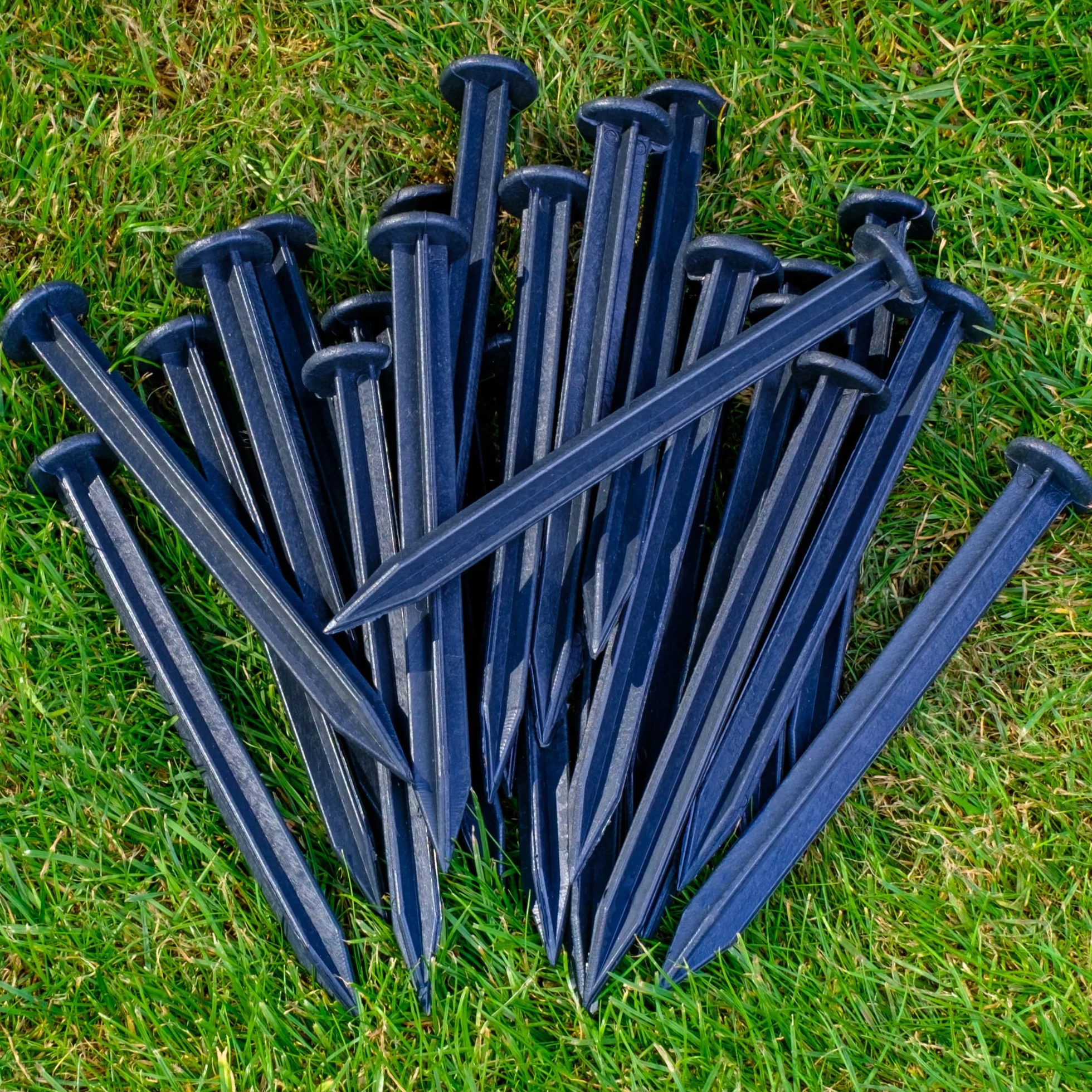 Zestaw 50 gwoździ z tworzywa sztucznego, 18 cm, do krawężnika, plastikowe gwoździe do mocowania, czarne
