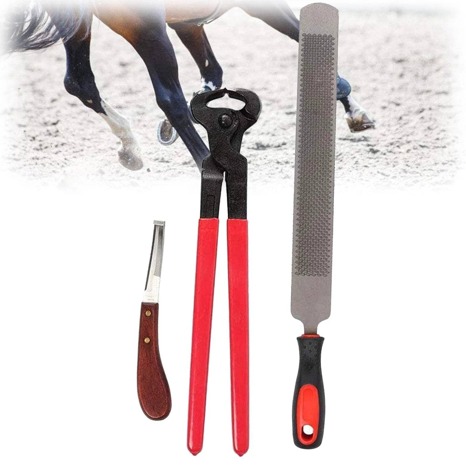 3 Szt. Zestaw Narzędzi Horse FarrHorse Farrier, Szczypce Do Podków, Narzędzie Do Przycinania Podków, Odpowiednie Dla Koni/osłów, Zestaw Tarników Do Kopyt Narzędzia Kowalskie
