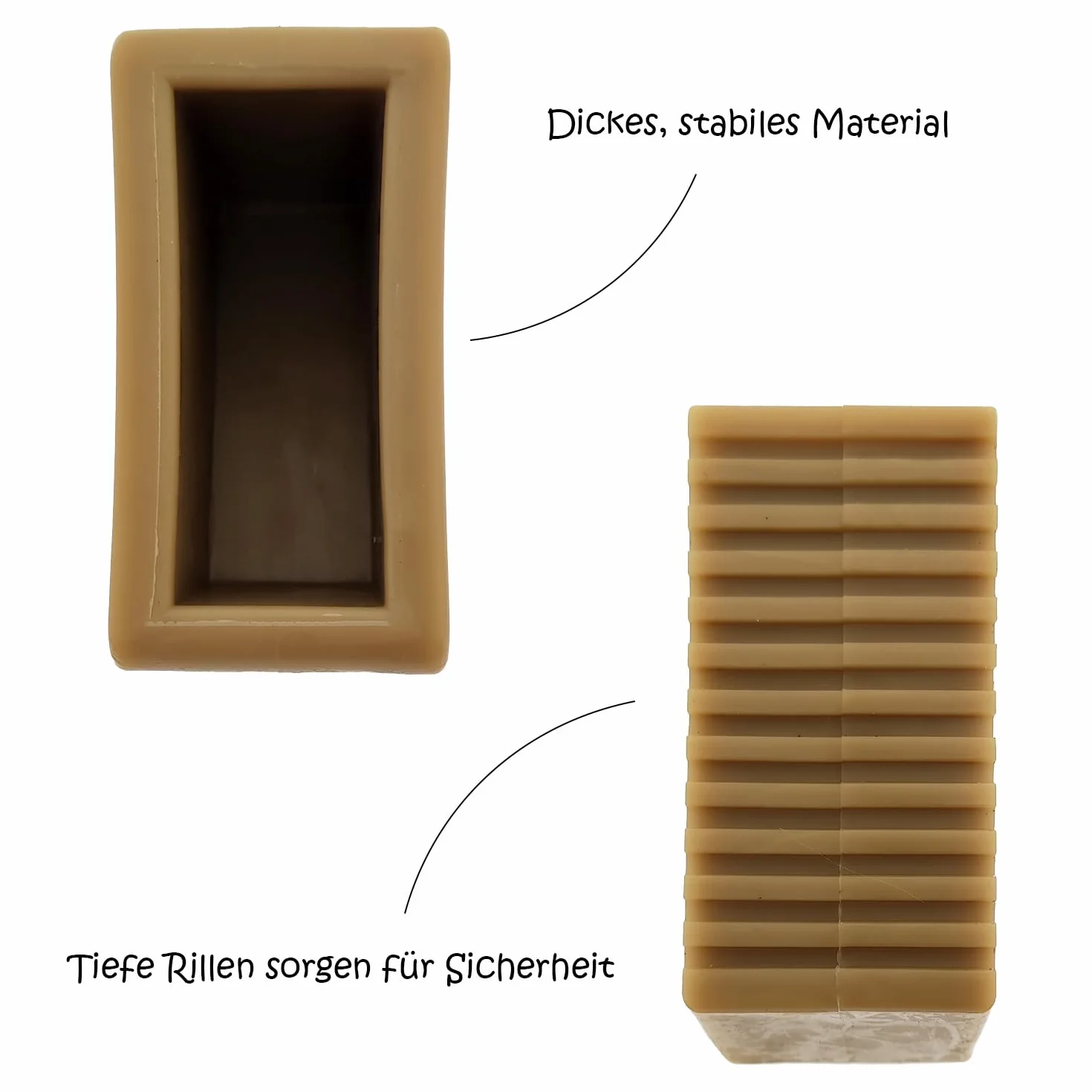 4 x stopka drabiny do drabiny stojącej do belek 60 x 22 mm, gumowe nóżki drabiny antypoślizgowe