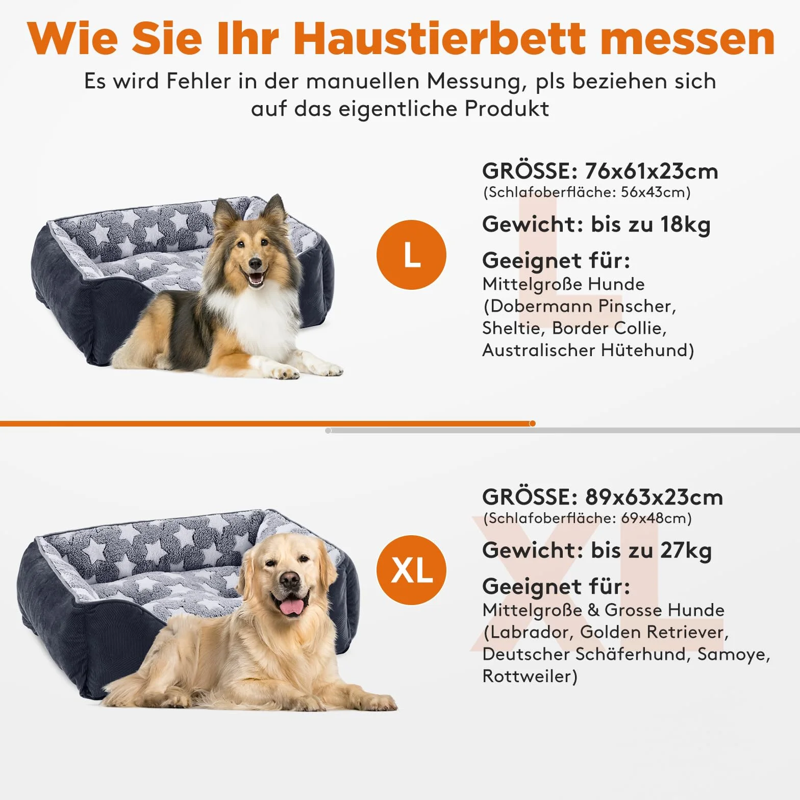 FURTIME Legowisko dla Psa, Kosz Nadający Się do Prania, Antypoślizgowe, Puszysty Materac z Podwyższonymi Krawędziami, Miękka Sofa dla Kota XL (89 x 63 x 23)