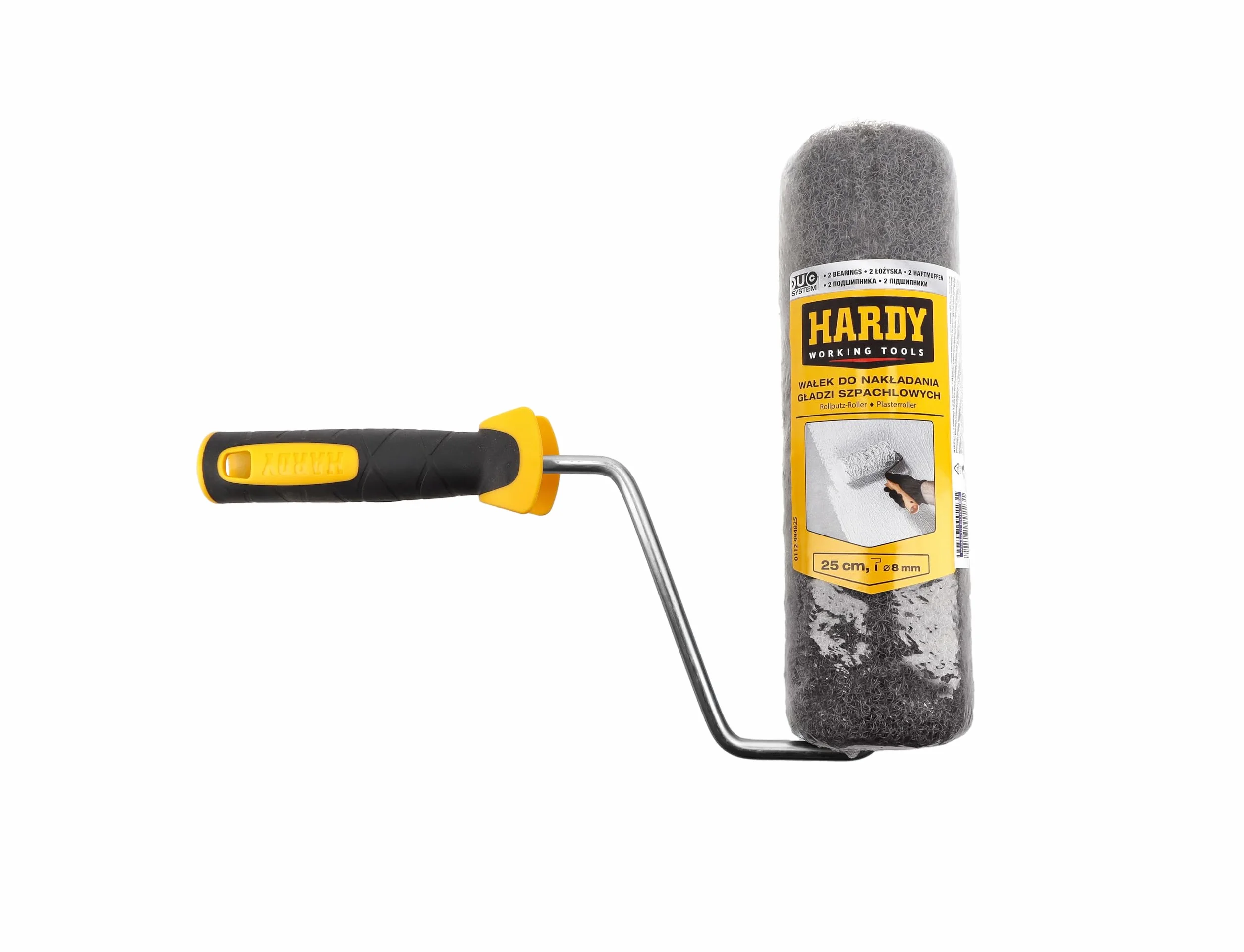 HARDY WORKING TOOLS Wałek do Szpachli 25 cm z Uchwytem do Czyszczenia i Nawijania Tynku