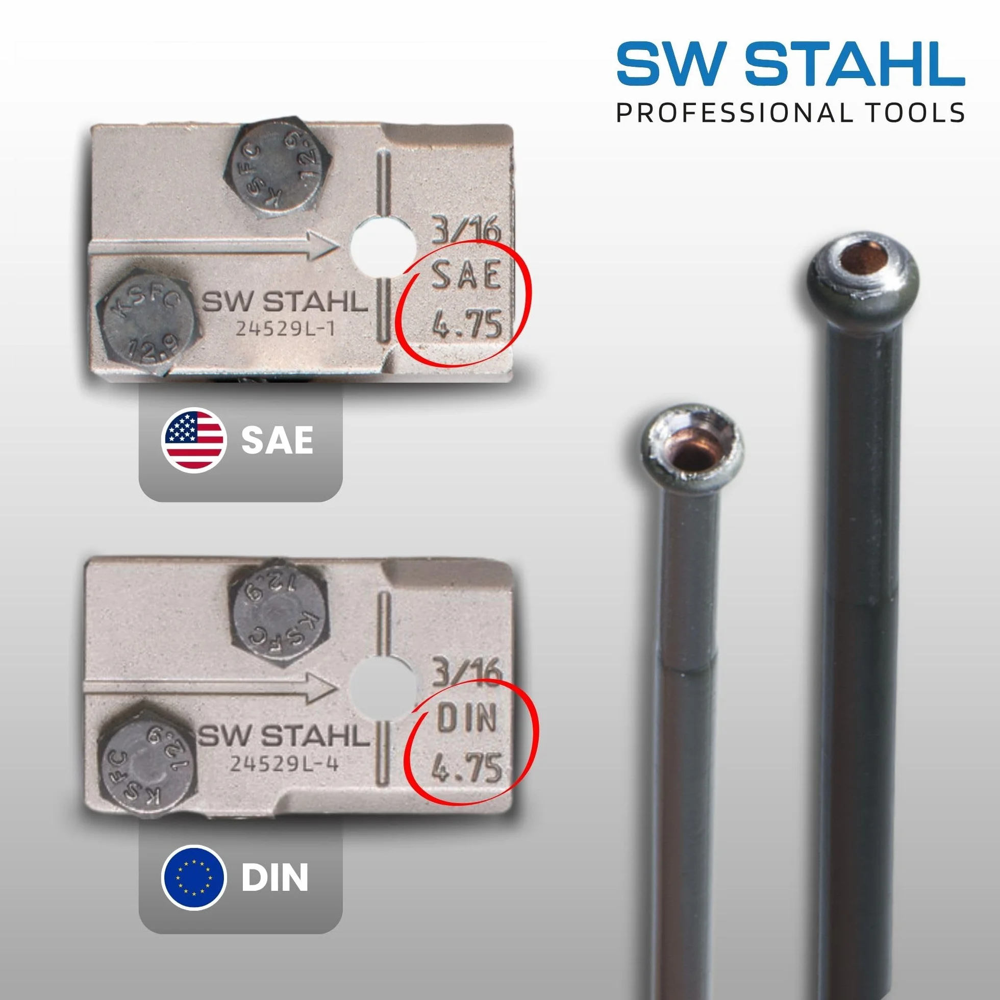 SW-Stahl 24529L mechaniczne urządzenie do zaciskania SAE i DIN, przewody hamulcowe 4,75 mm (3/16")