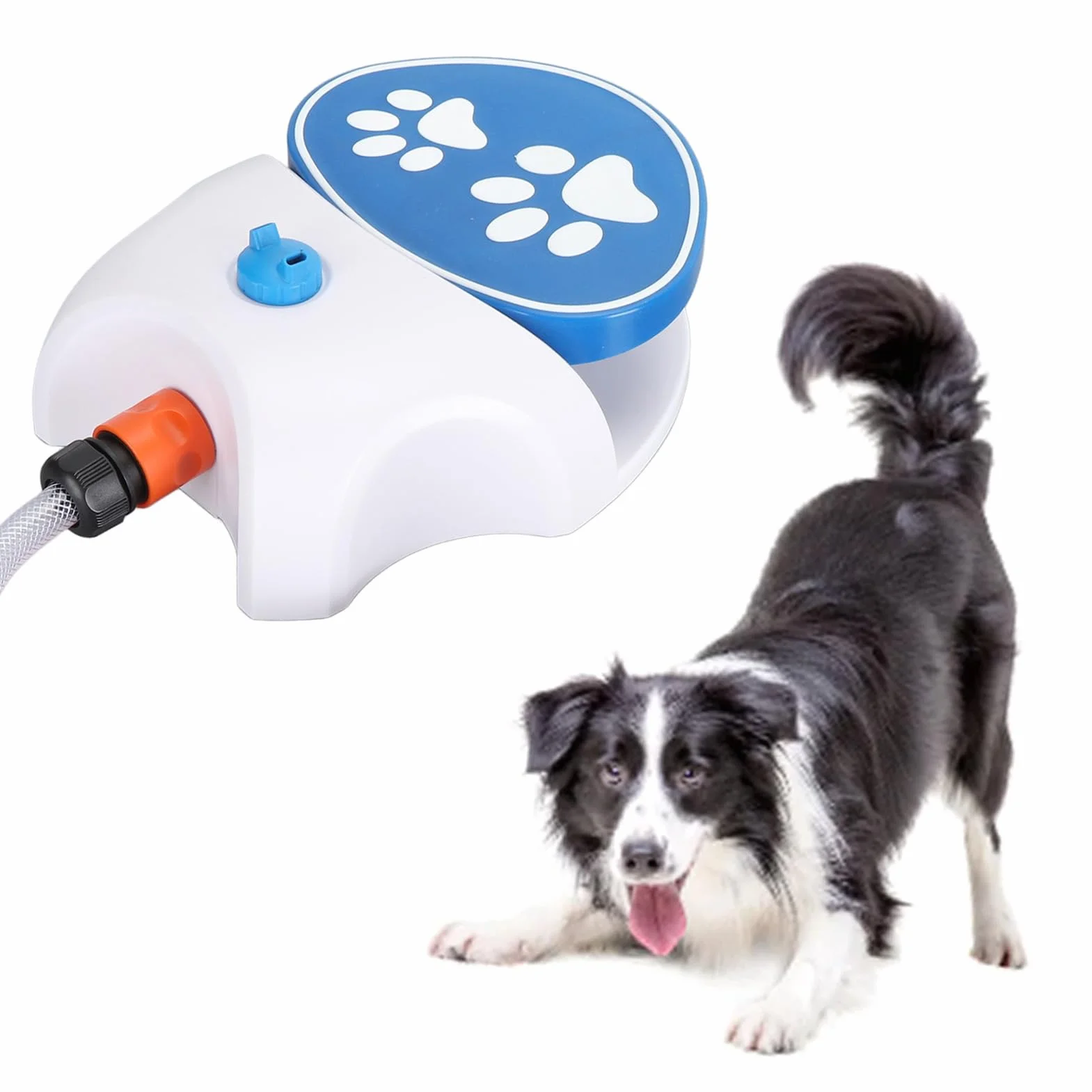 Zewnętrzna fontanna dla psa dog sprinkler regulowana fontanna dla psa, wygodna aktywna poidło dla psa z rurką dla psa dog water toys Fontanelle