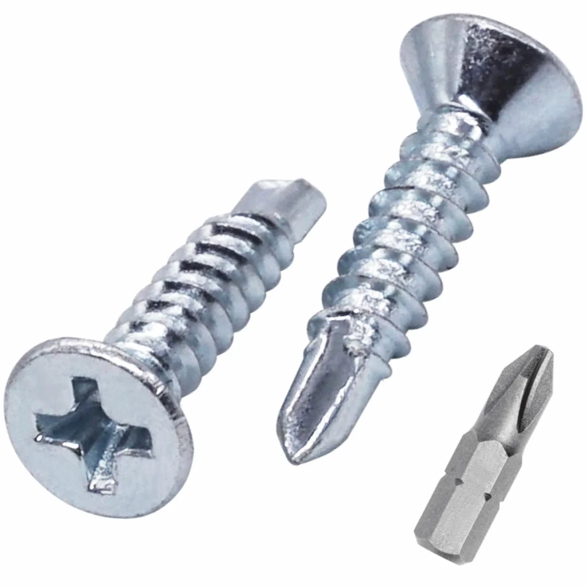 SKIR'CO (100 szt.) DIN 7504 P stal ocynkowana 4,2 x 19 mm wkręty samoniercające do metalu, śruby z łbem stożkowym