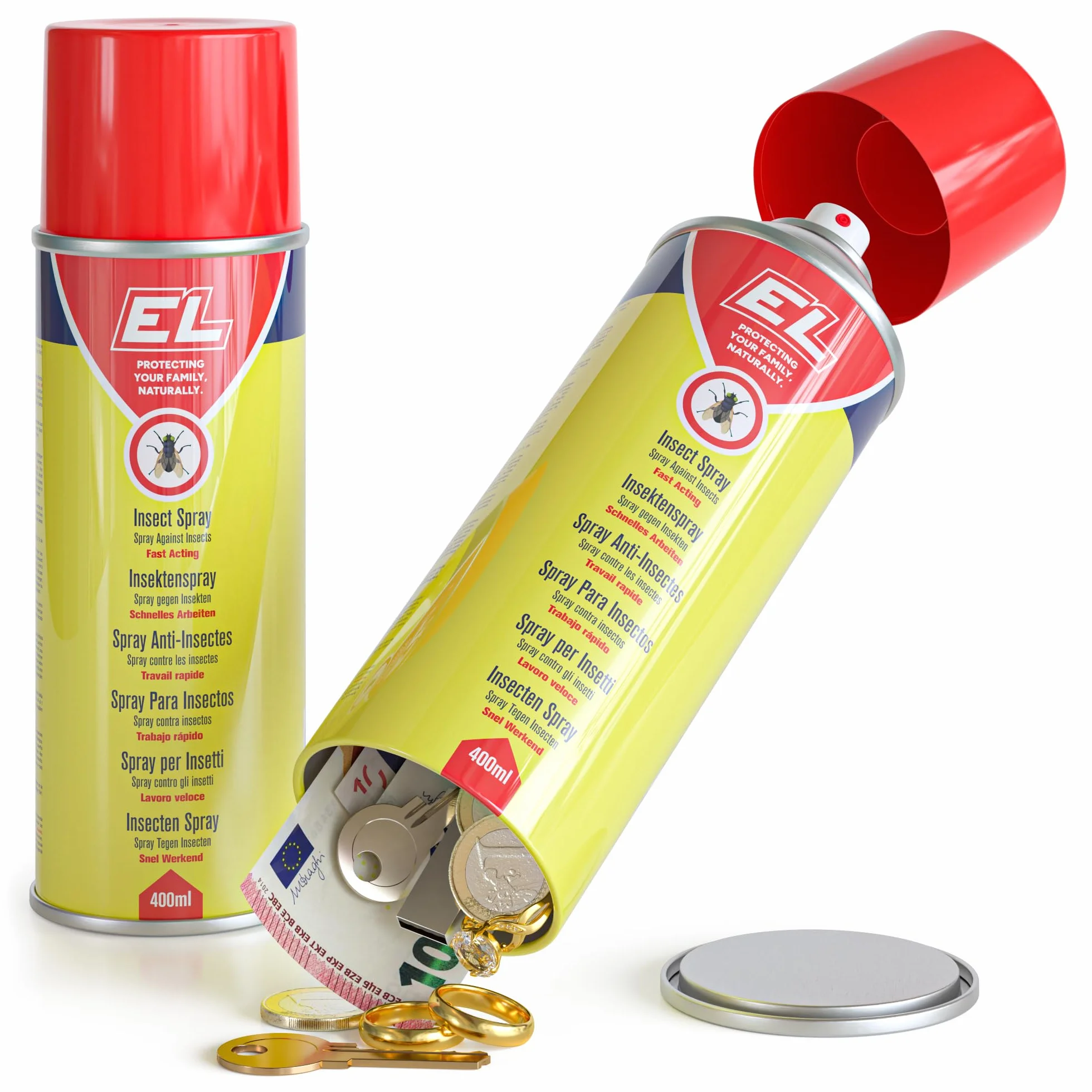 Spray z tajną przegródką: Twój najlepszy schowek na pieniądze, schowek na klucze - idealny schowek na wartościowe przedmioty w domu lub w podróży! Duża tajna kryjówka, 6 cm x 17 cm.