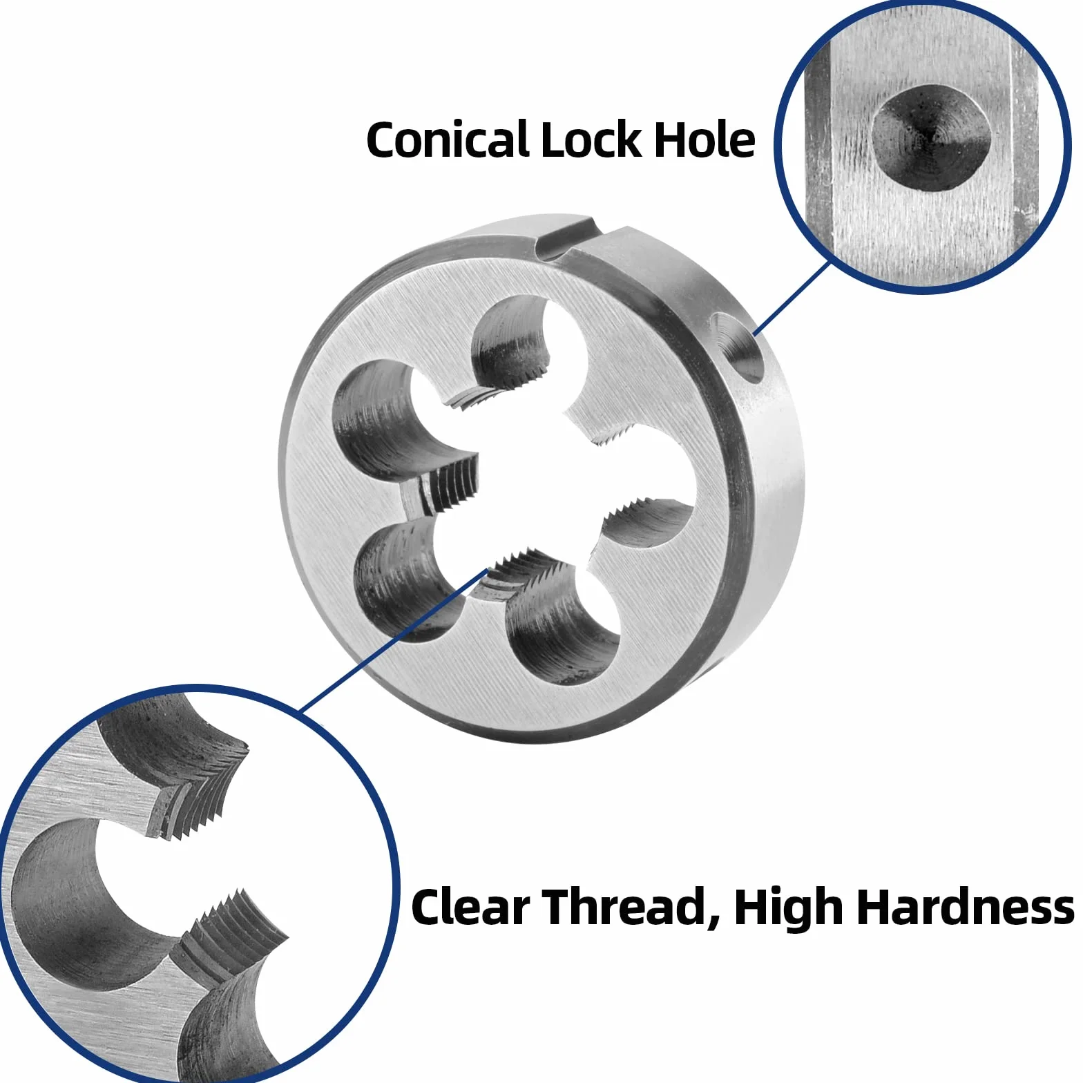 Burkit 3/8"-16 UNC kran i matryca zestaw lewostronny, 3/8 x 16 UNC gwintownik maszynowy i okrągła matryca
