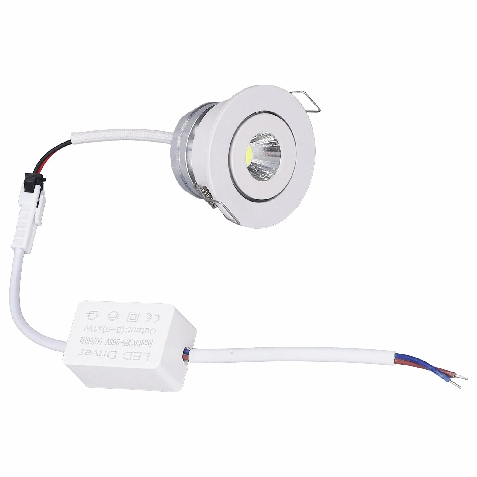 Cryfokt Oprawa Wpuszczana Mini LED, Stabilne Odprowadzanie Ciepła, Aluminium, Biała, do Toalet, Werand, pomieszczeń Zbiorczych [regulowana, Praktyczna, wszechstronna] (Ciepłe białe światło 3000K)