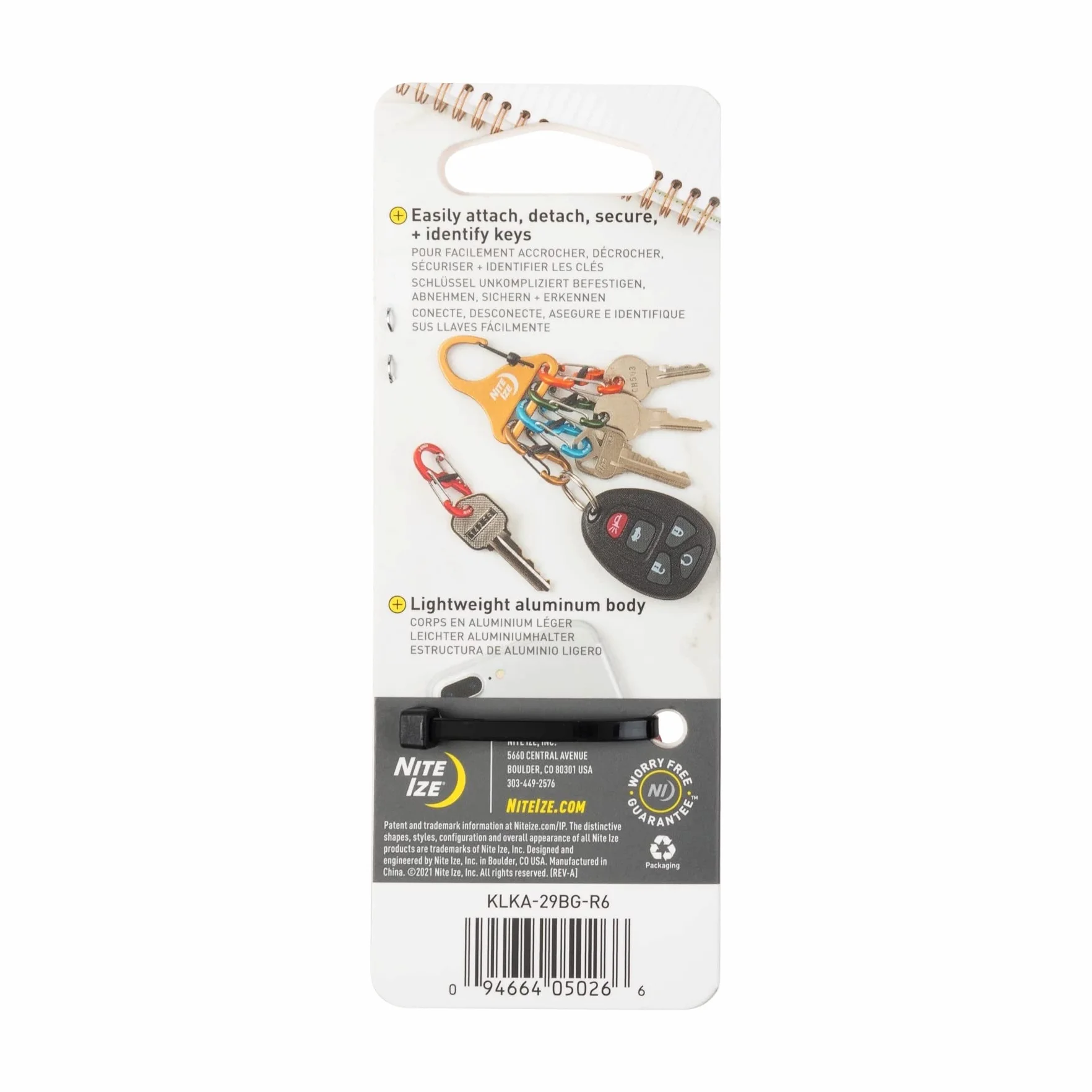 Nite Ize KeyRack Locker S-Biner® aluminium - różne rozmiary