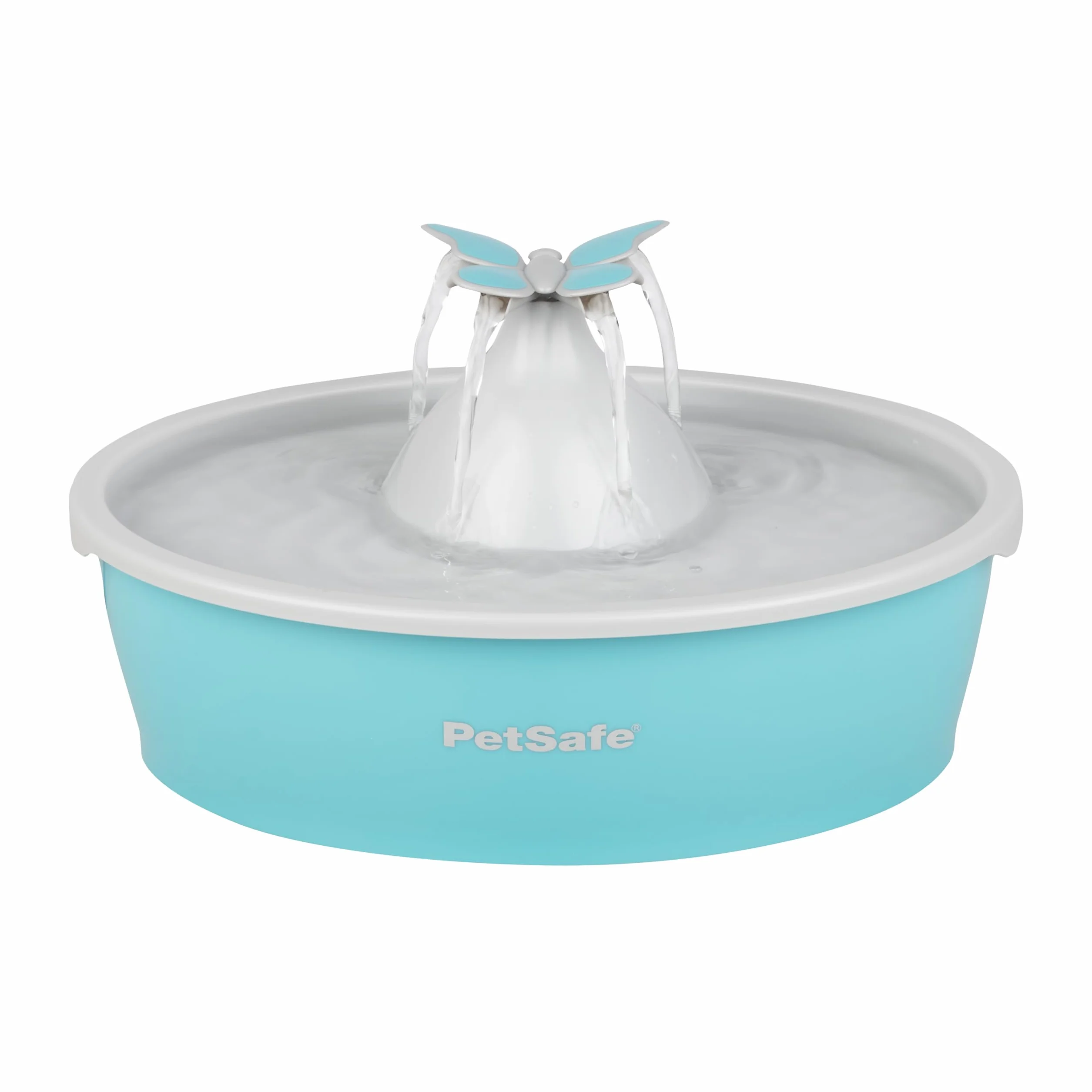 PetSafe Drinkwell Butterfly fontanna do picia dla kotów i małych psów, tworzywo sztuczne bez BPA, pojemność 1,5 l, niebieska