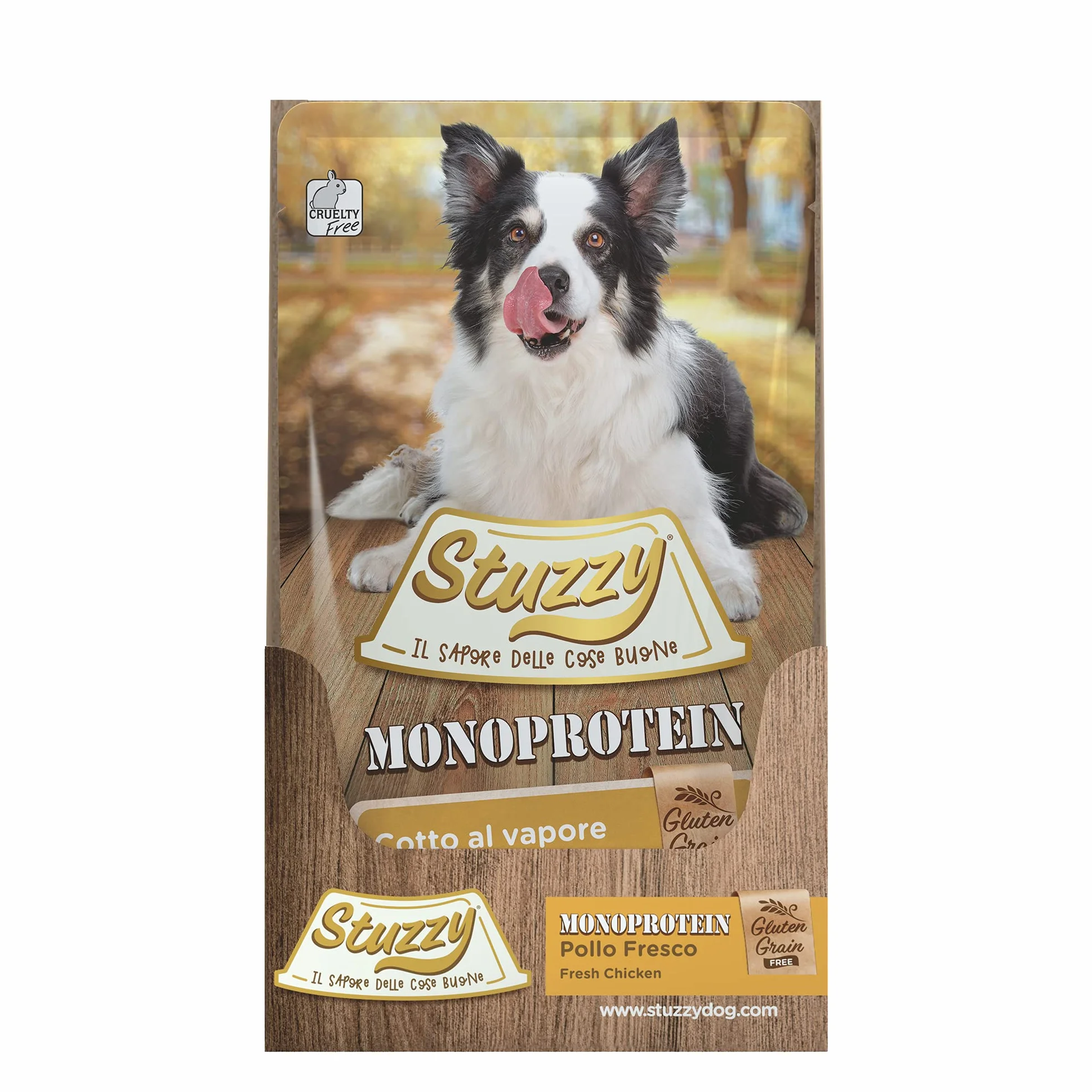 Stuzzy Monoprotein Ziarna i Bezglutenowe Mokra Karma dla Dorosłych Psów Świeży Kurczak Pasztet 1,8 kg (12 x 150 g)