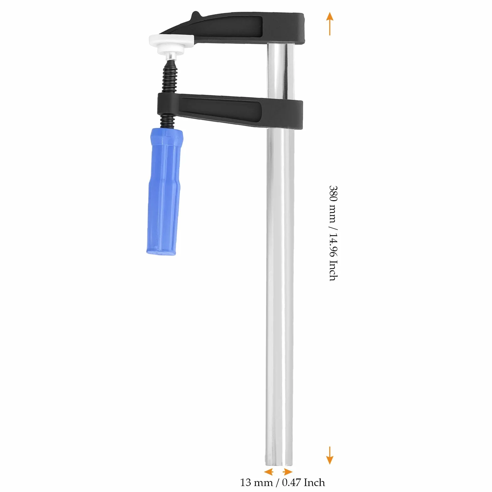 Zestaw 4 zacisków śrubowych, rozpiętość 300 mm, duże zaciski śrubowe do montażu mebli, naprawy samochodu, obróbki drewna, wysięgu 80 mm, siła mocowania 270 kg