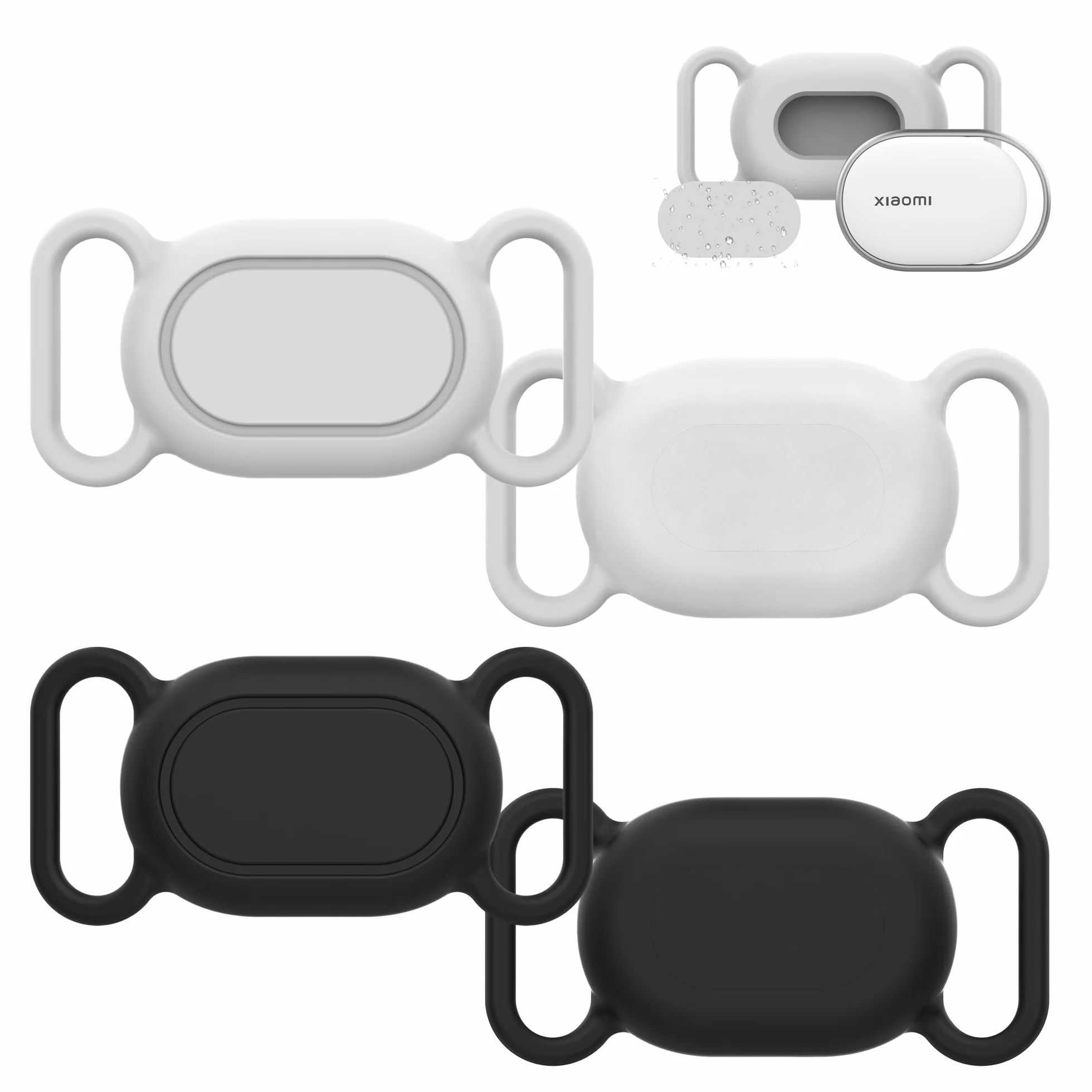 NEWZEROL 4 silikonowe etui kompatybilne z Xiaomi Smart Tag, silikonowe, odporne na zarysowania, wodoszczelne etui ochronne do obroży dla psów i kotów, lokalizator zwierząt domowych, ochrona przed