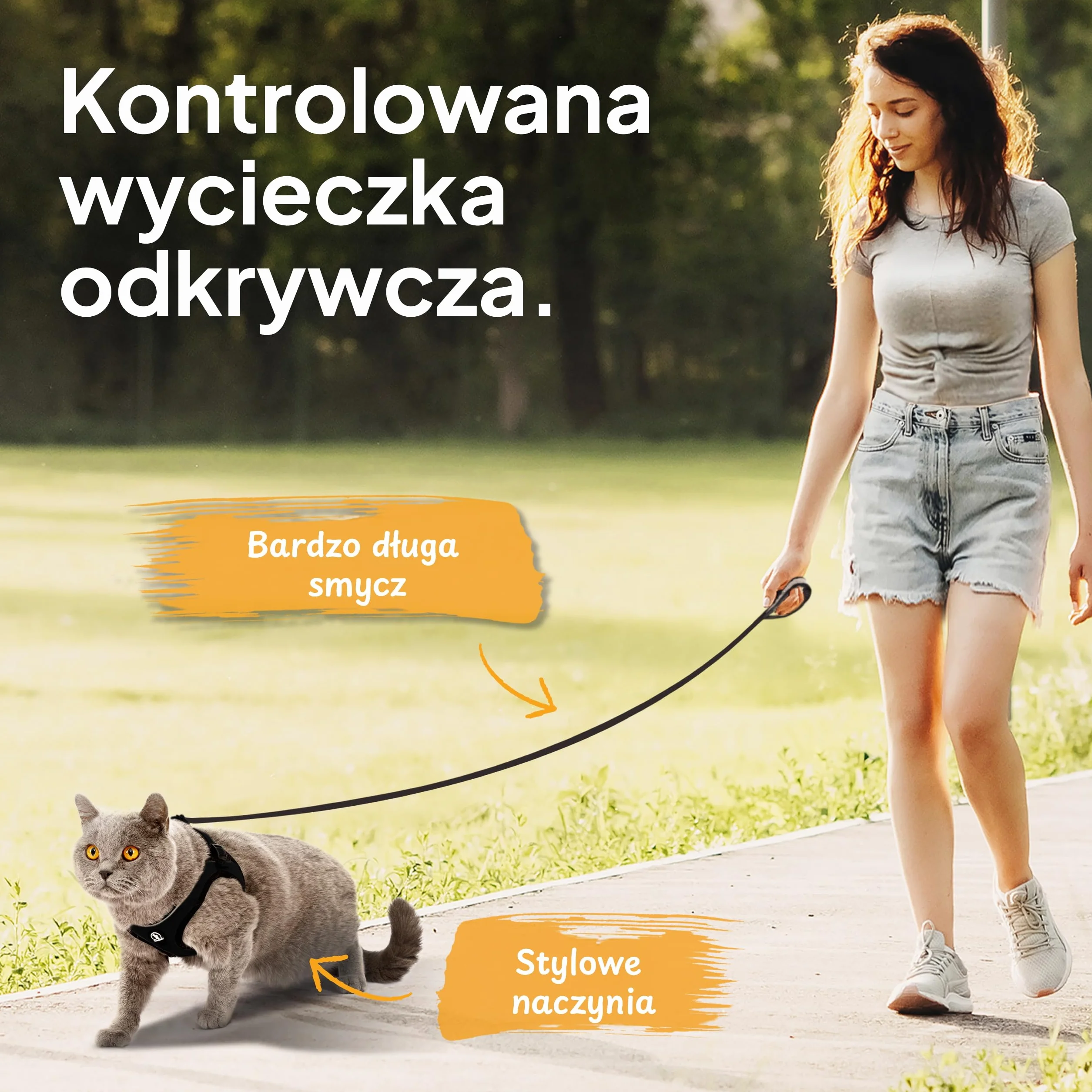 Tierhood Zestaw Uprzęży dla Kota ze Smyczą Miękka Wygodna Regulowana Wytrzymała Czarny Rozmiar S