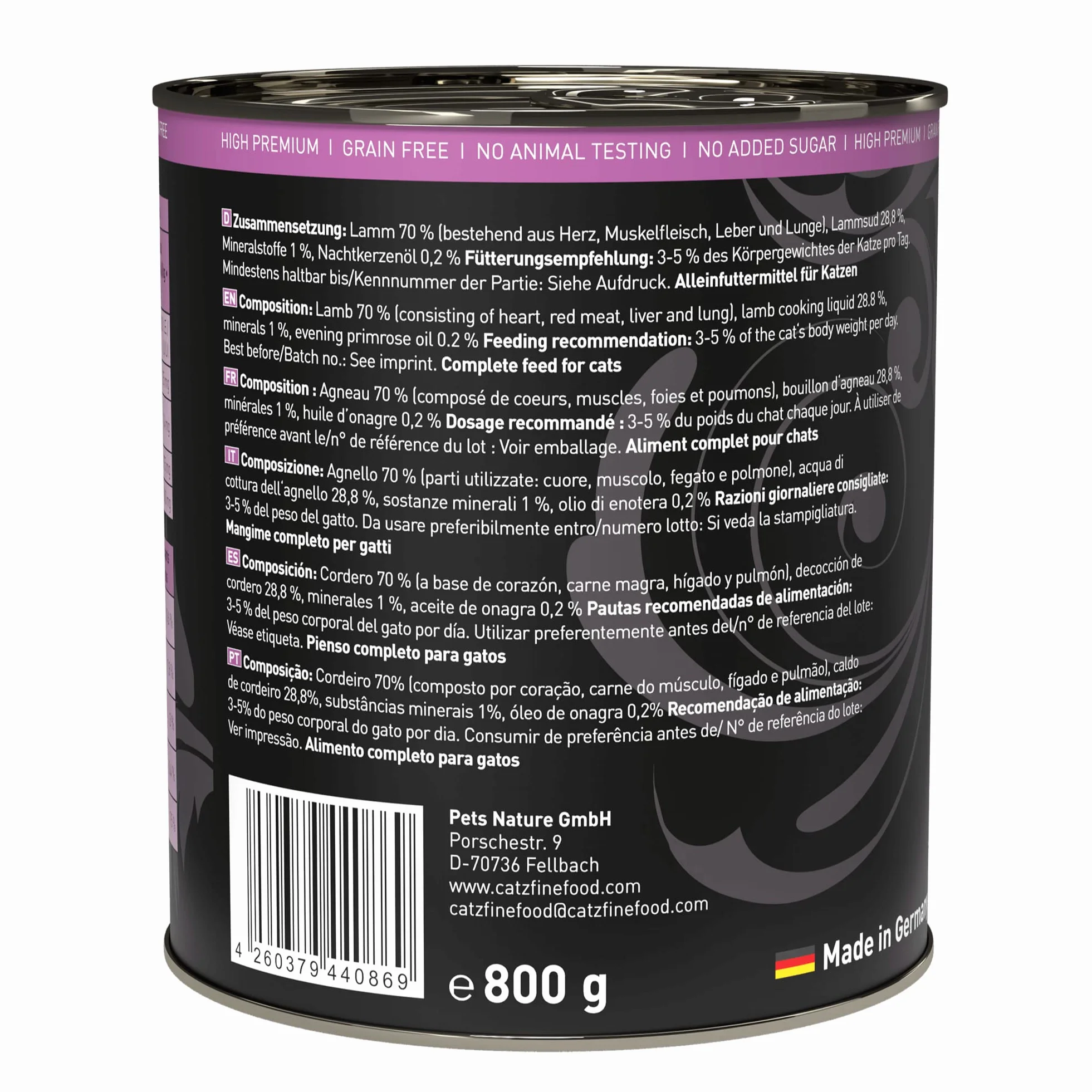 Catz Finefood Purrrr Karma dla Kotów, 6 x 800g