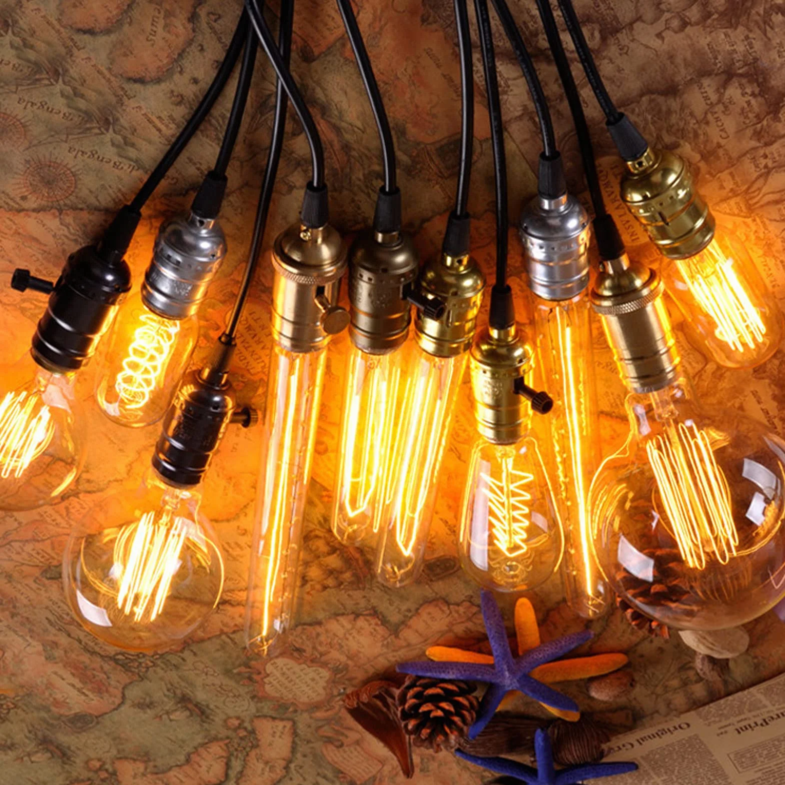 Oprawka lampy w stylu retro E26/E27, podstawa do żarówki, oprawka w stylu vintage, oprawka sufitowa, styl antyczny, na ścianę, stół i sufit, akcesoria DIY