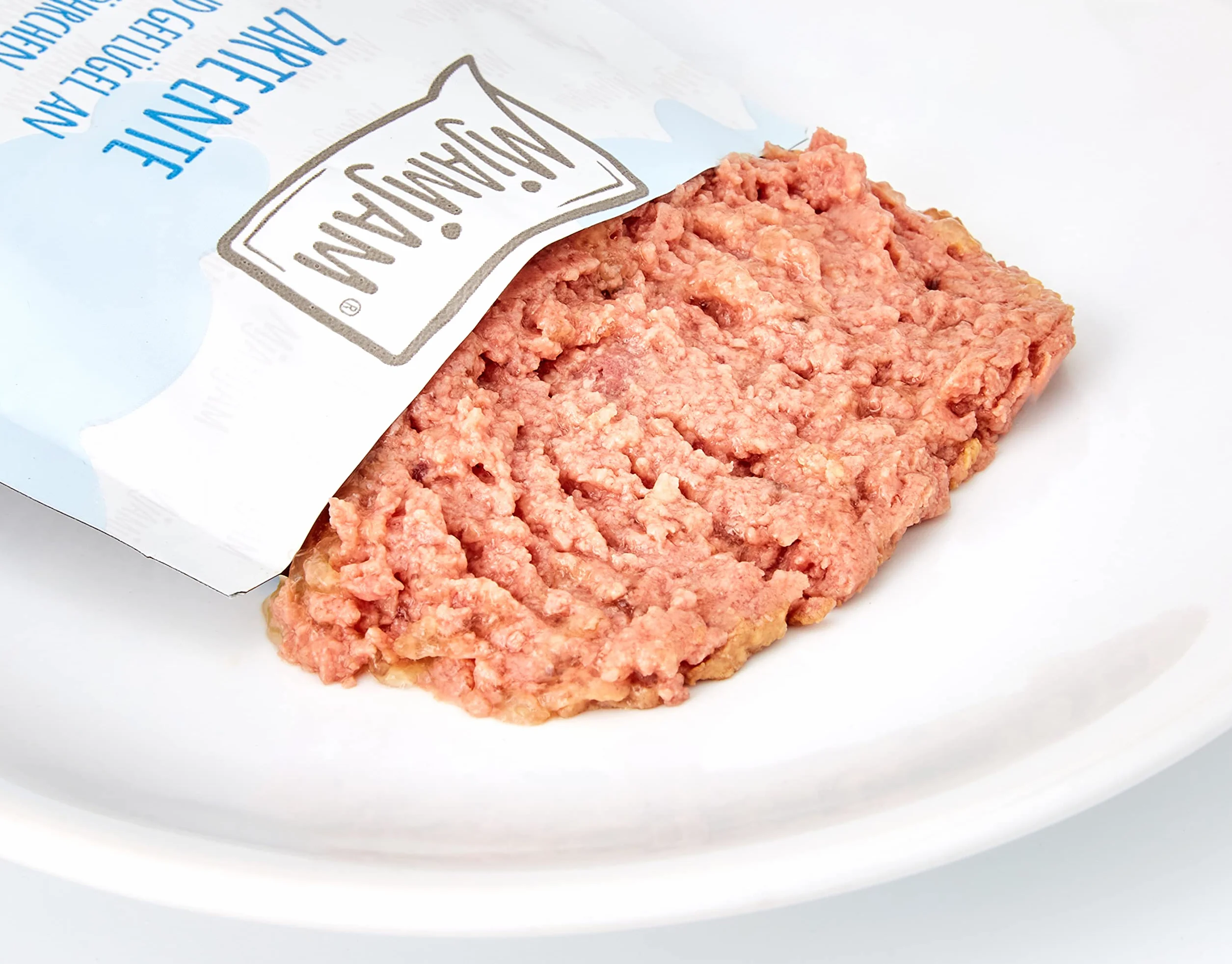 MjAMjAM - Mokra karma Premium dla kotów - Quetschie - delikatna kaczka z kurczakiem z dodatkiem pysznej marchewki, 12-pak (12 x 125g), bezzbożowa z dodatkowym mięsem