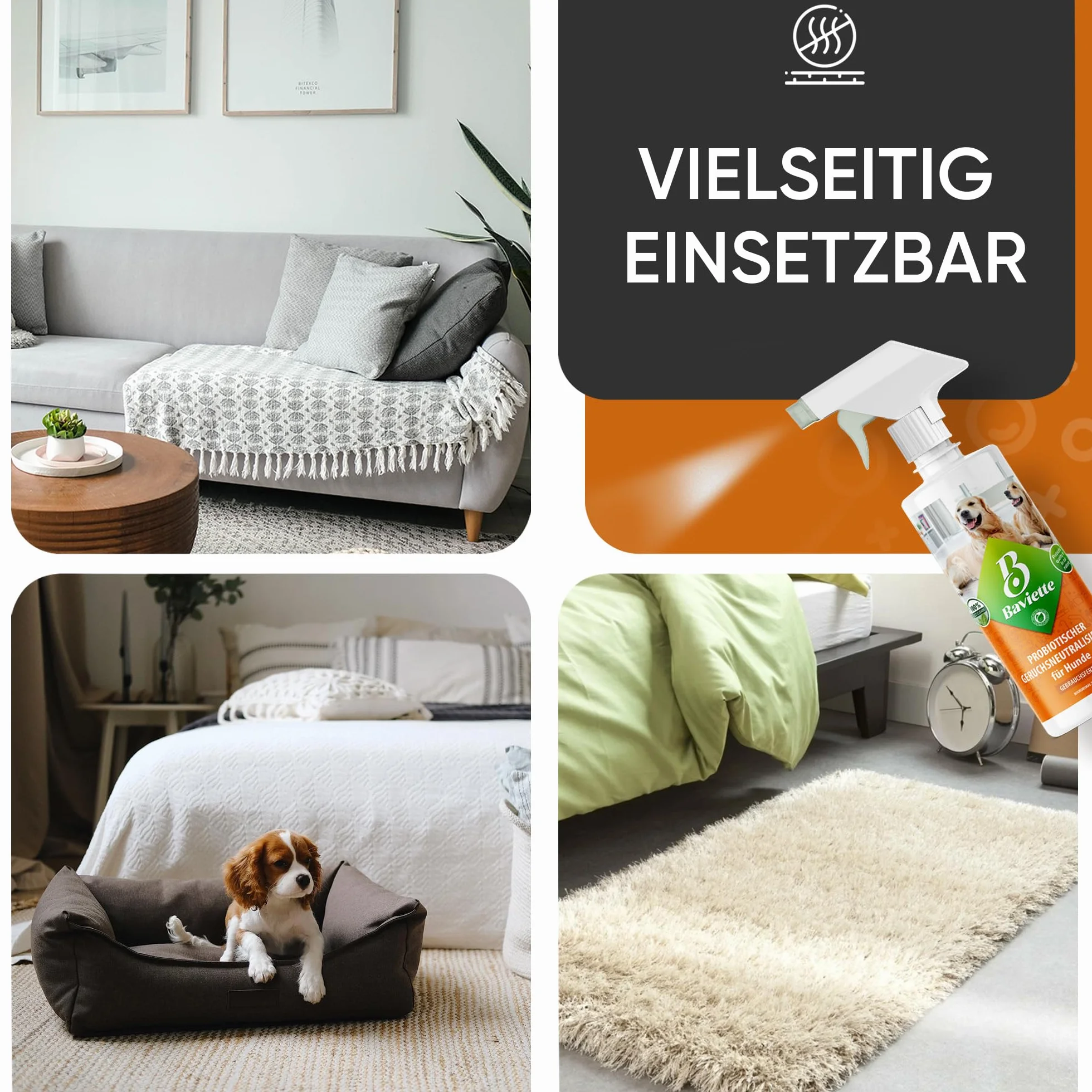 Baviette 1 litr koncentrat neutralizator zapachów dla psów do domu, bezzapachowy, z naturalnymi mikroorganizmami