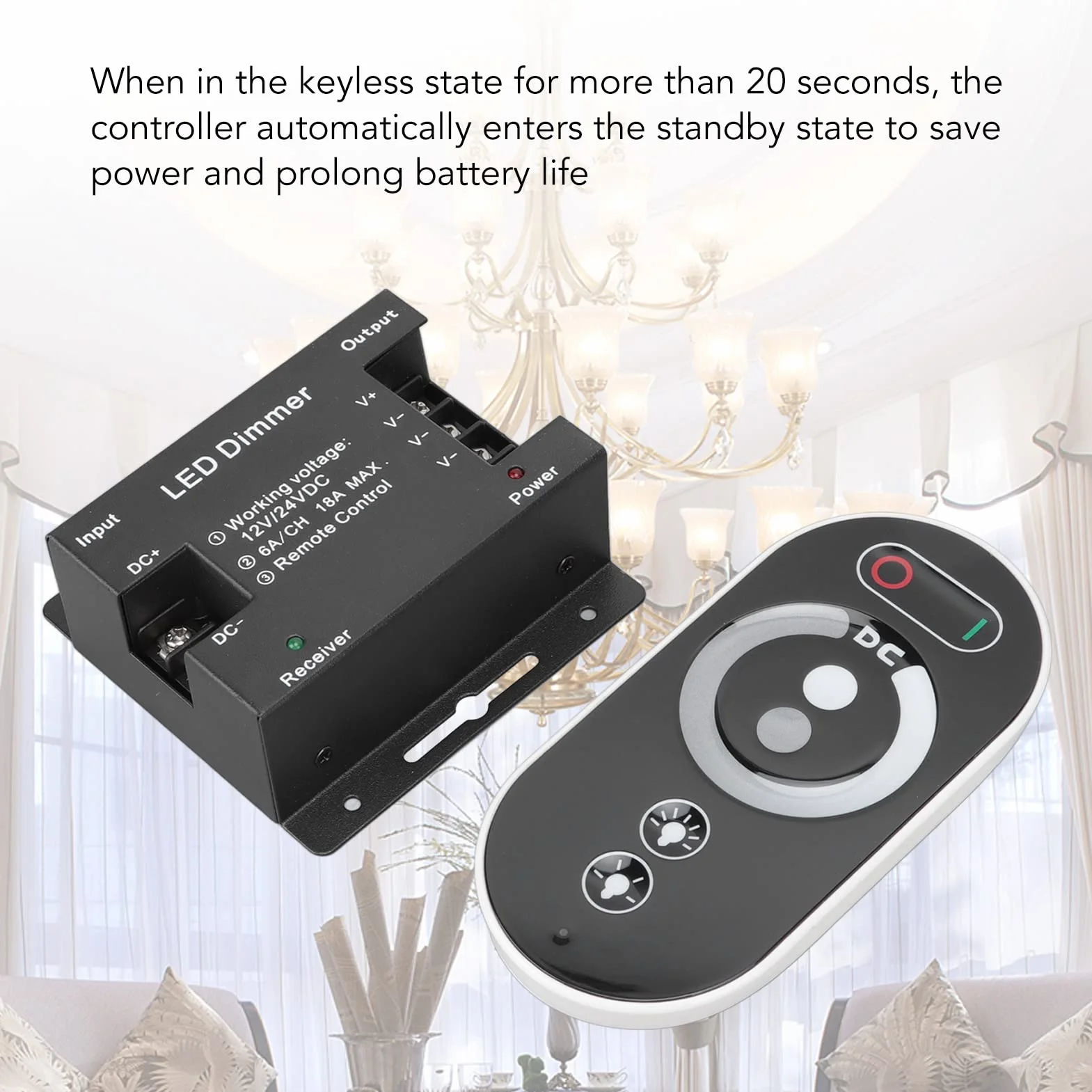 DC 12V 24V Bezprzewodowy ściemniacz LED z Pilotem, RF Dotykowy Kontroler światła LED Kontroler ściemniania do Taśmy LED