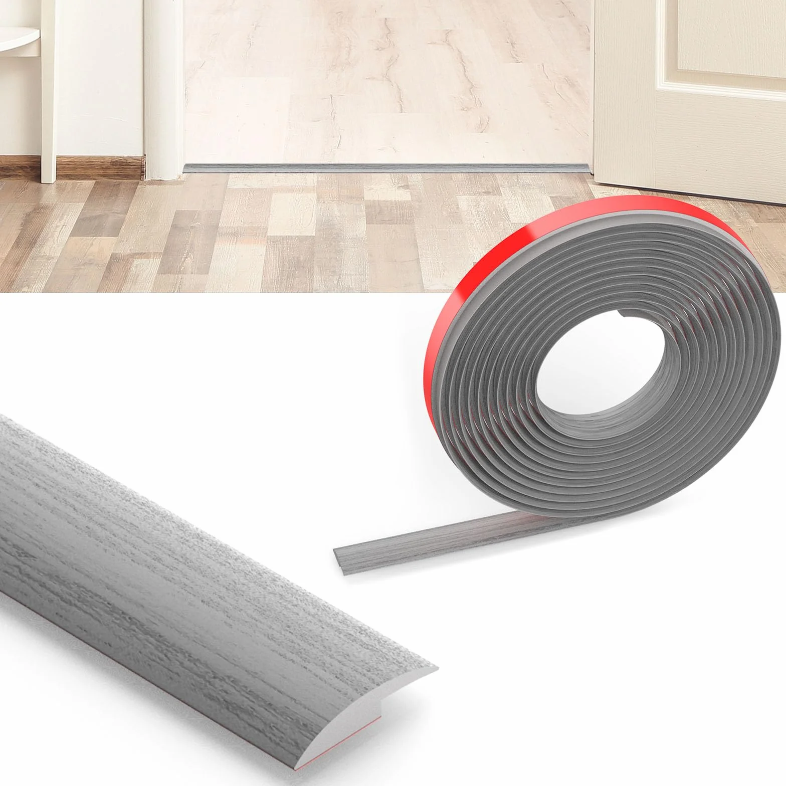 Flintronic Listwa podłogowa przejściowa samoprzylepna 2 m x 3 cm PVC