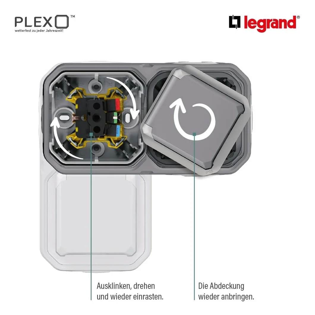 LEGRAND, Plexo New złącze kablowe do wilgotnych pomieszczeń, montaż na puszkach podtynkowych, 1 wejście ISO20-20 mm średnica gwintu, 10 sztuk, kolor: antracytowy, 069663L