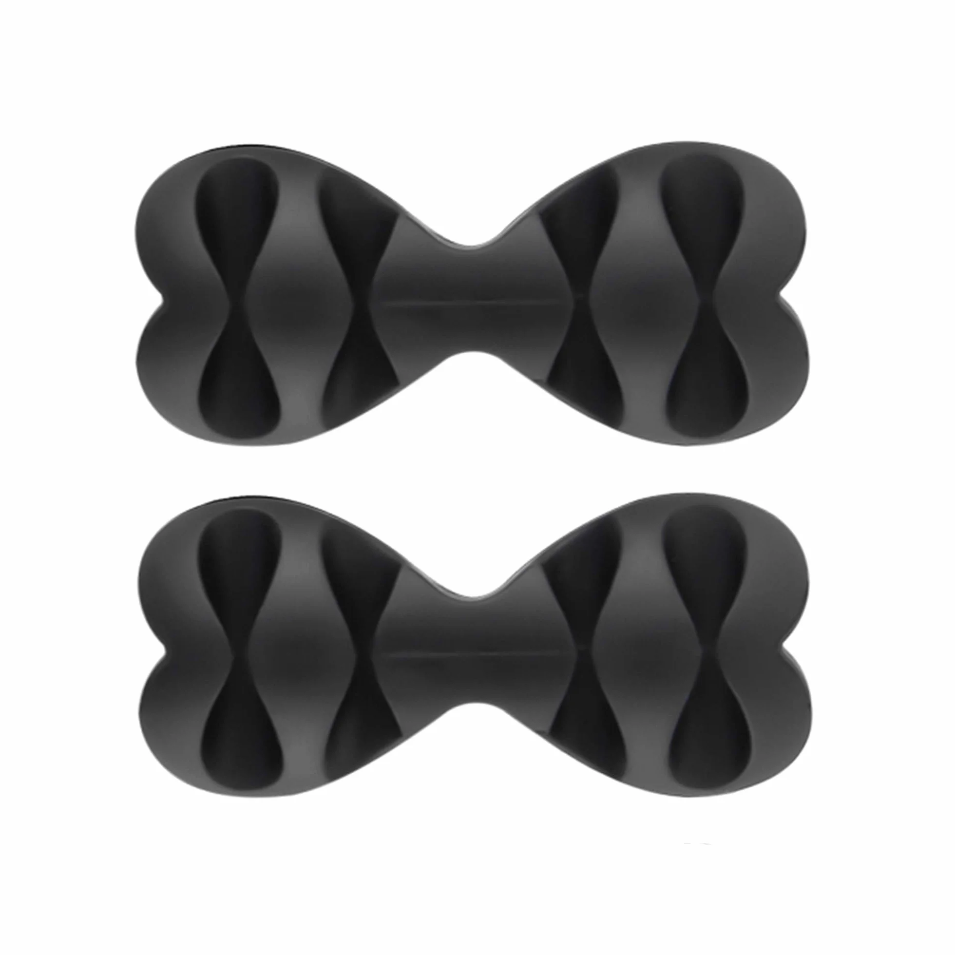 PNI Wielofunkcyjny organizer Tidy Clip 08 kabli, elastyczny silikon, samoprzylepny, do 8 kabli 4 x 2 o średnicy 6 mm, czarny, zestaw 2 sztuk