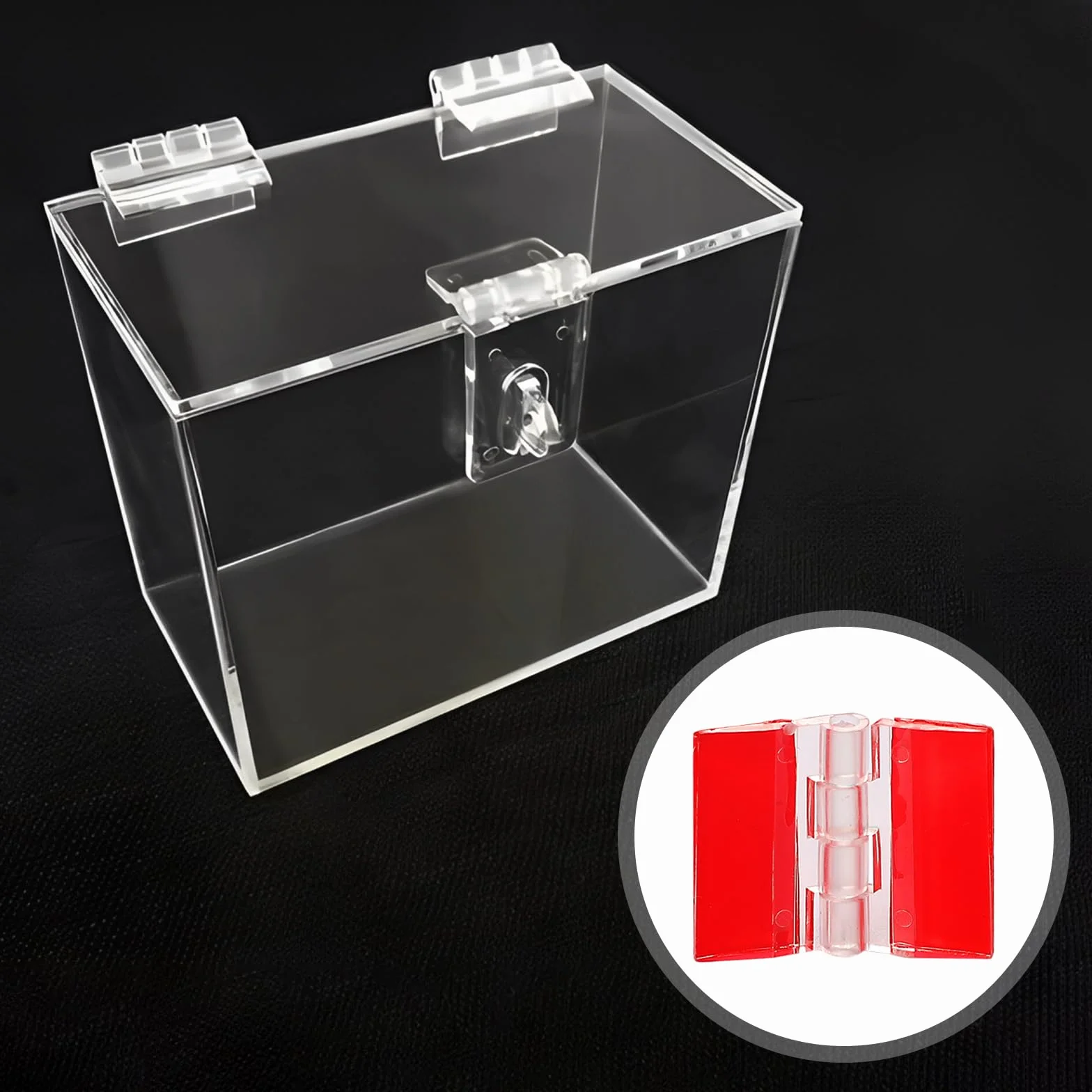 Ptwola Zawiasy Akrylowe Samoprzylepne 35 x 25 mm Małe Przezroczyste Plastikowe Zawiasy Fortepianowe Składane Narzędzia do Szafek Mebli Pudełko Ekspozycyjne 12 Szt. Przezroczyste