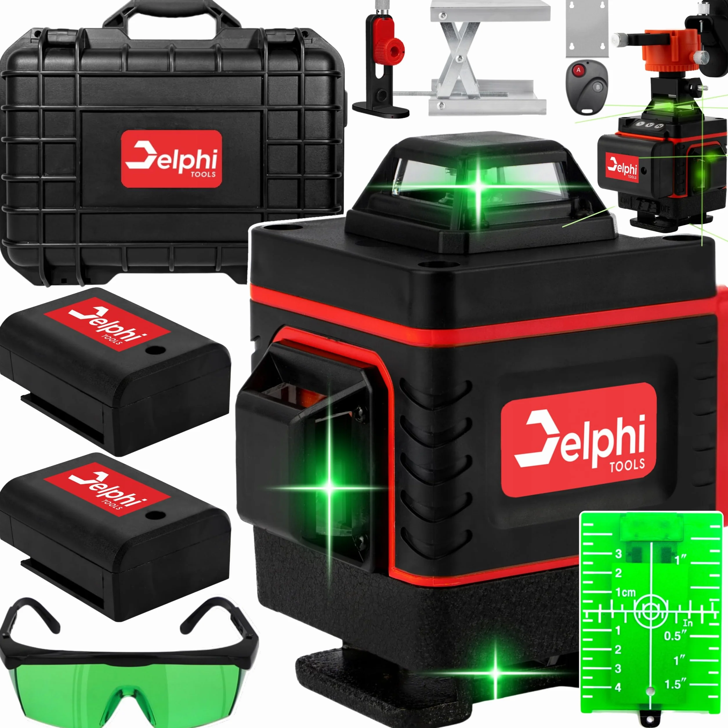 Delphi Laser krzyżowo-liniowy 4D 360° 16 Line automatyczny samopoziomujący IP54 zielony