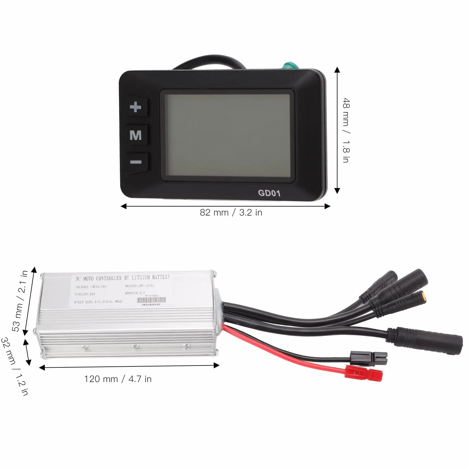 Sterownik Silnika Bezszczotkowy 36V/48V 500W 22A do Roweru Elektrycznego z panelem GD01