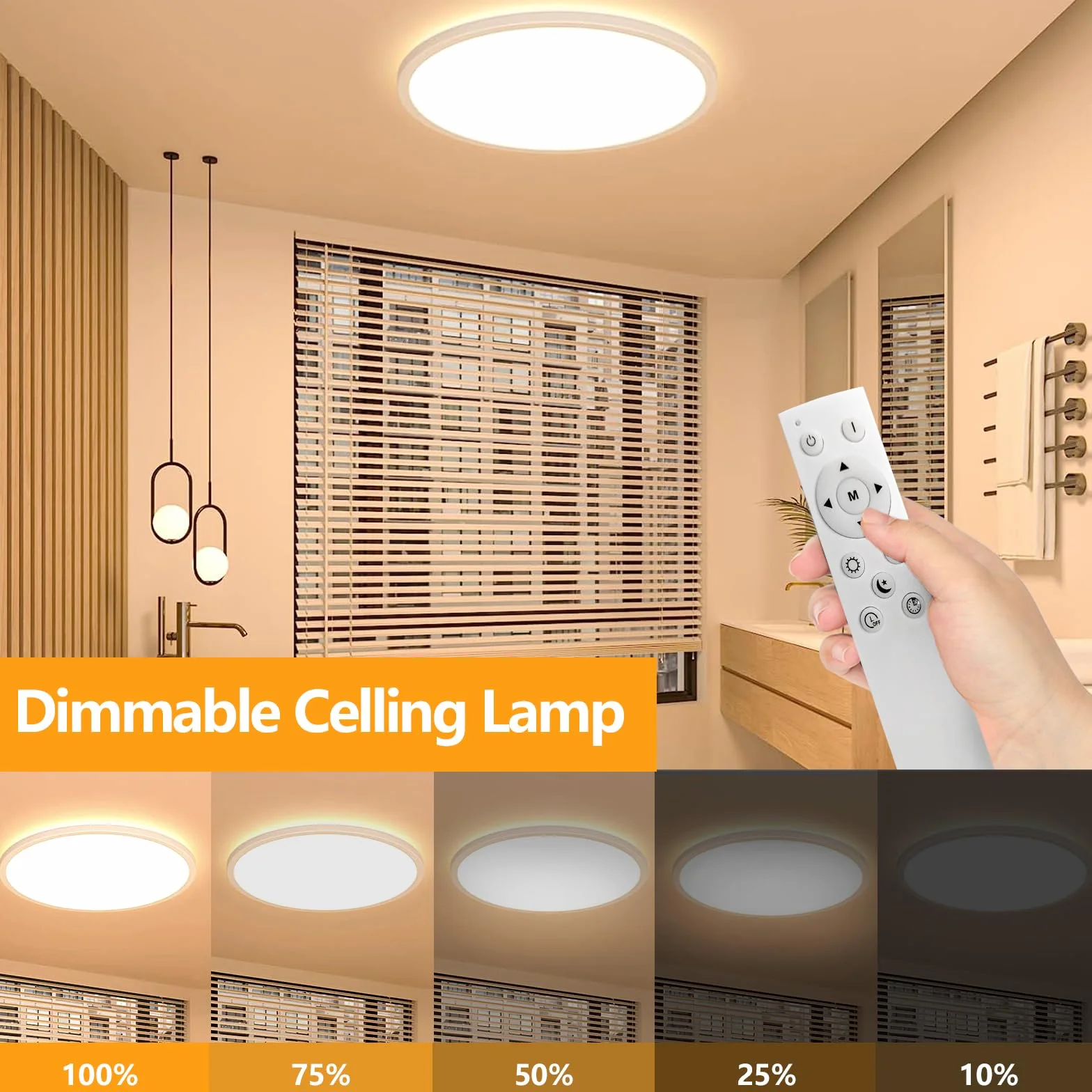 Lampa Sufitowa LED 24W 2642LM z Pilotem Dimmable 3000K-6500K Φ30cm