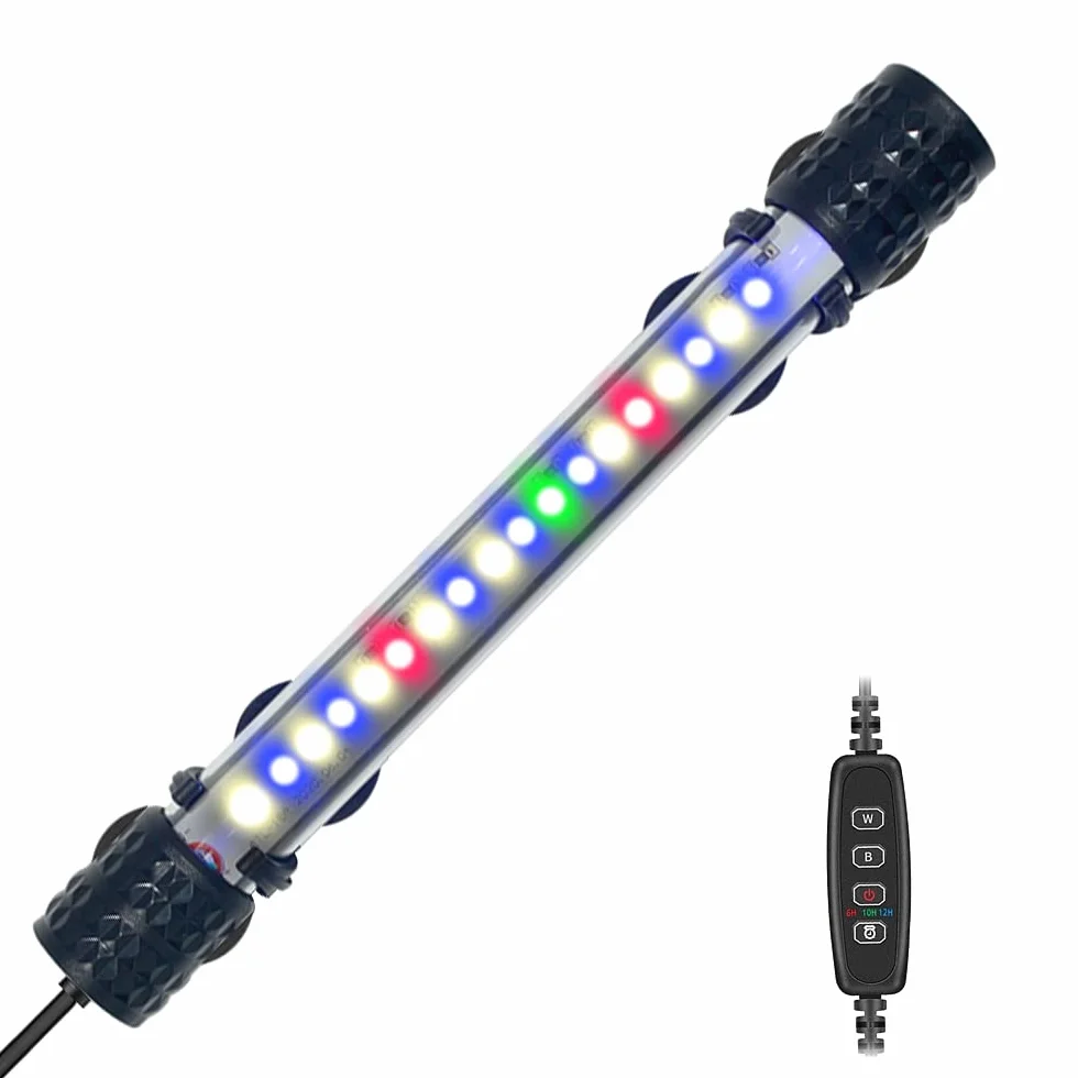 VARMHUS Akwarium LED z timerem 10 poziomów jasności wodoodporne światło 18 cm