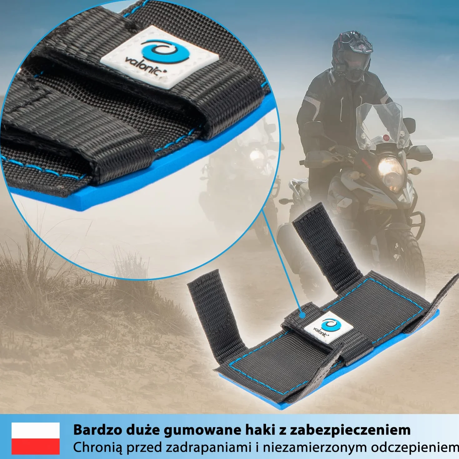 valonic KOALA - 4x ochraniacze krawędzi do paska mocującego - poduszka neoprenowa, zestaw ochrony krawędzi z zapięciem na rzep - do SUP, kajaka - szerokość paska do 60 mm, torba do przechowywania