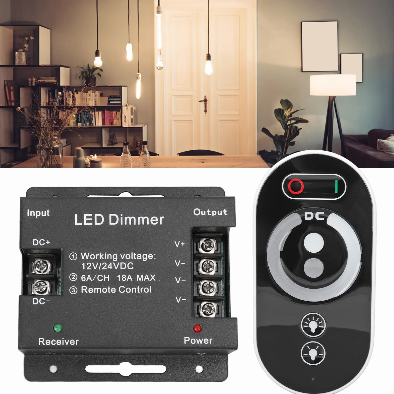 DC 12V 24V Bezprzewodowy ściemniacz LED z Pilotem, RF Dotykowy Kontroler światła LED Kontroler ściemniania do Taśmy LED