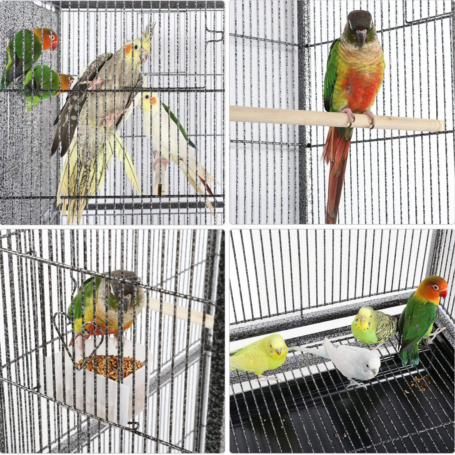 Yaheetech Wolierka dla ptaków klatka z drzwiczkami, domek z 4 kółkami 47 x 81 x 160 cm