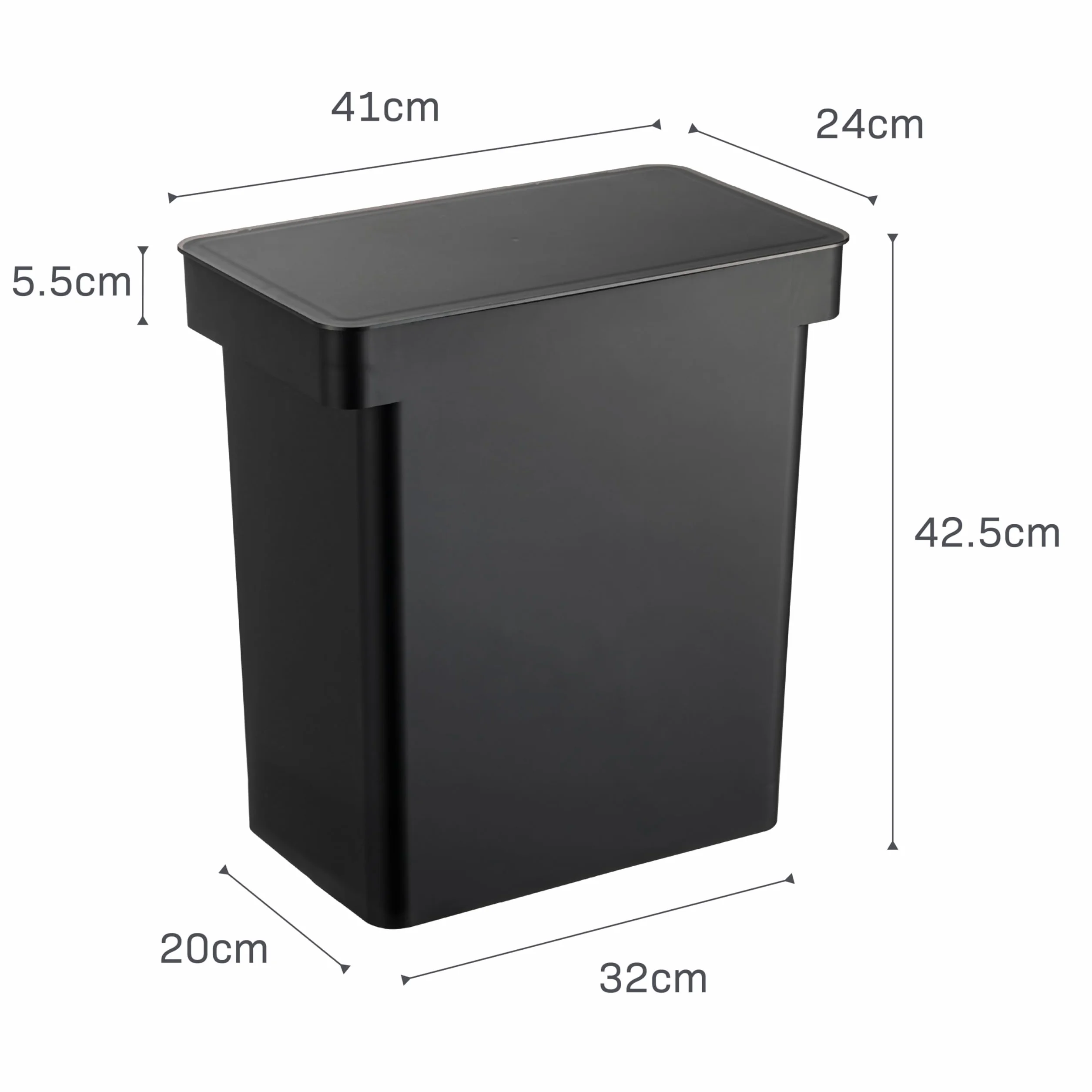 Yamazaki 5618 TOWER Pojemnik na karmę dla zwierząt domowych (12 kg), czarny, polipropylen/żywica ABS, żywica POM/silikon, minimalistyczny, 41 x 24 x 42,5 cm
