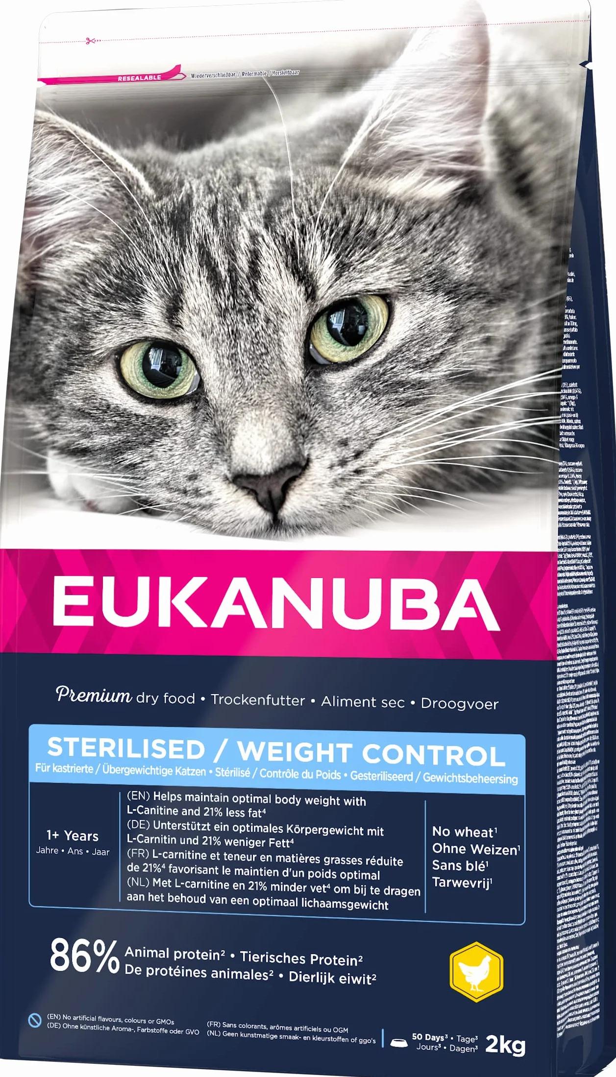 Eukanuba Sterilised karma dla kotów – niskotłuszczowa sucha karma premium do utrzymania wagi u sterylizowanych/kastrowanych kotów, 2 kg