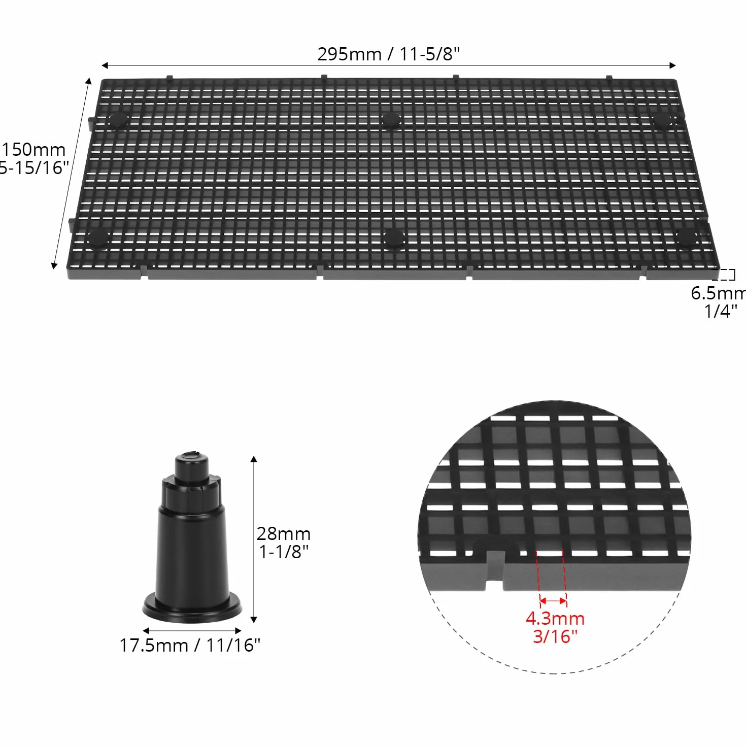 QWORK 8 sztuk 15 x 30 cm siatka do akwarium z 48 wspornikami, do samodzielnej filtracji i Aquascaping