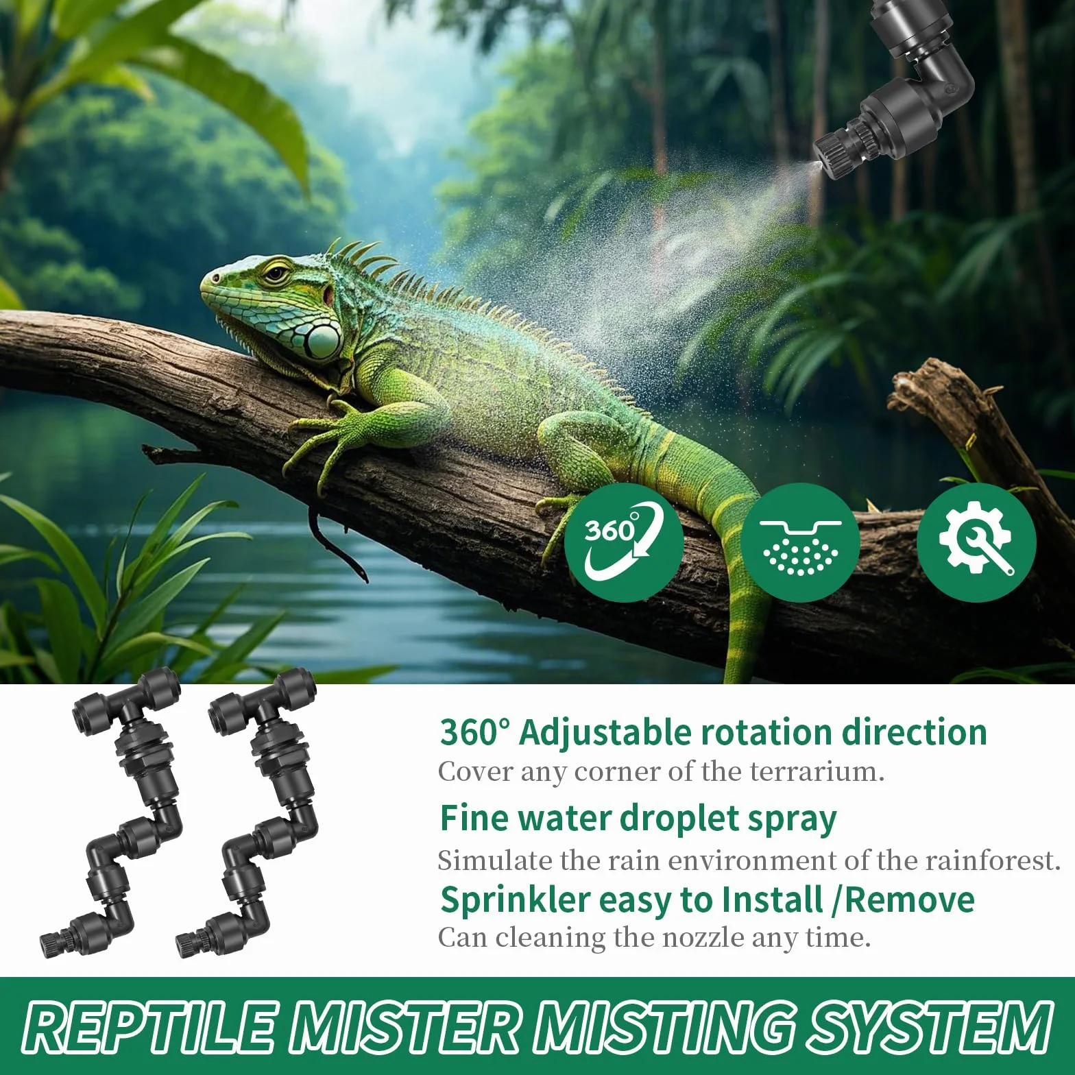 Inteligentny system nawadniania terrarium inteligentny system zraszania terrarium, nawilżacz powietrza z timerem i dyszami natryskowymi