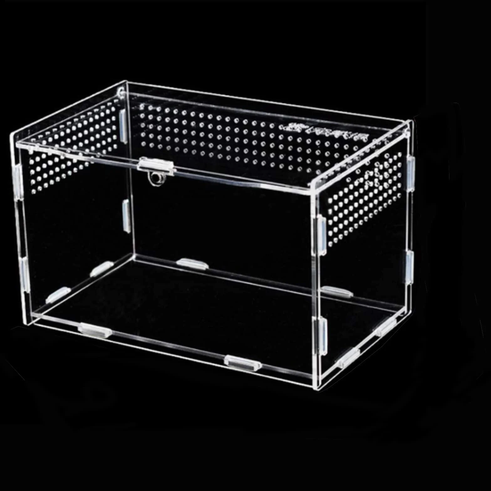 Mini Terrarium - Akrylowe Przezroczyste Pudełko Transportowe na Ślimaki, Pająki, Gekony, Chomiki, Węże, Żółwie - Przenośne dla Gadów, Karmienie Owadów