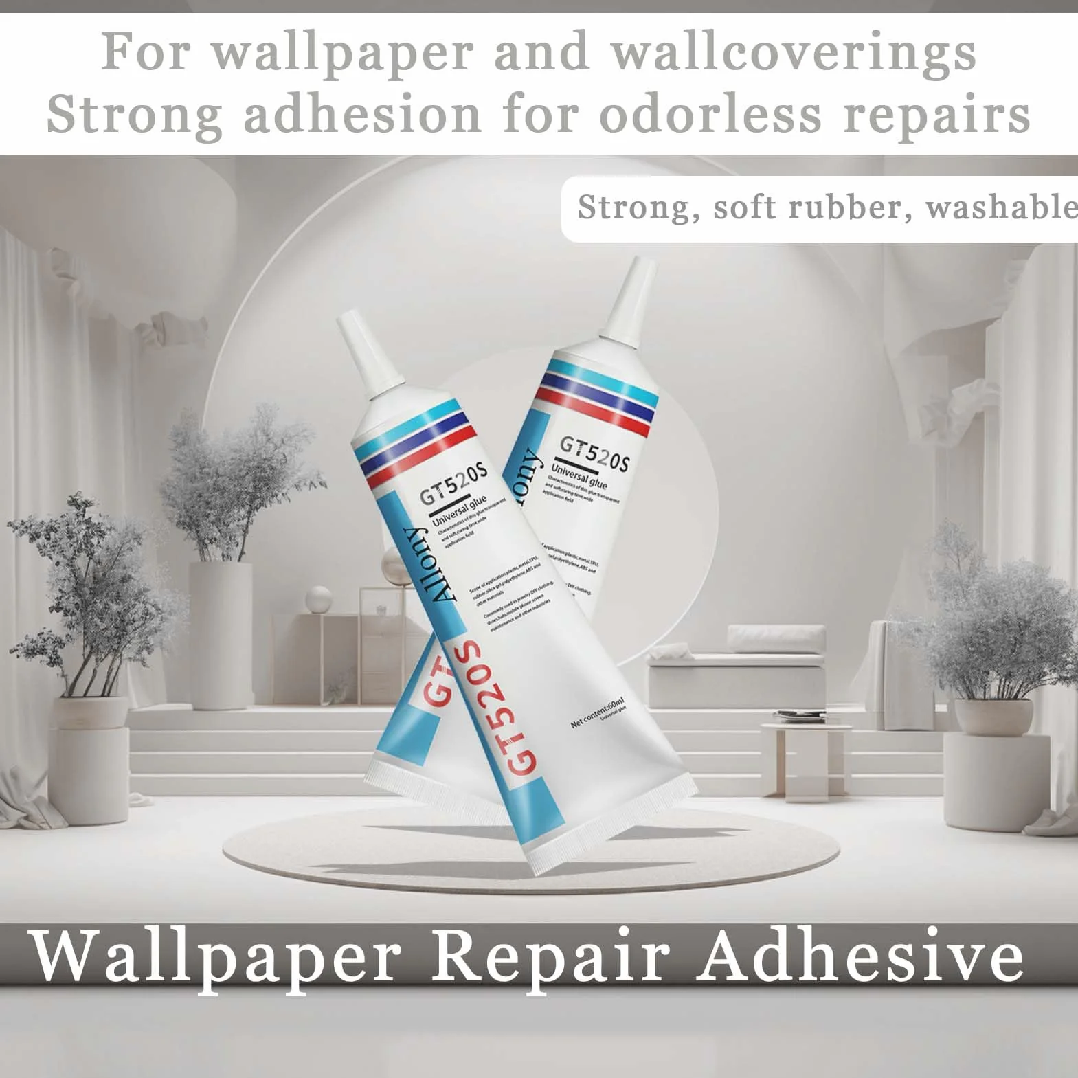 Klej do tapet przezroczysty 120 ml + szpatułka do naprawy