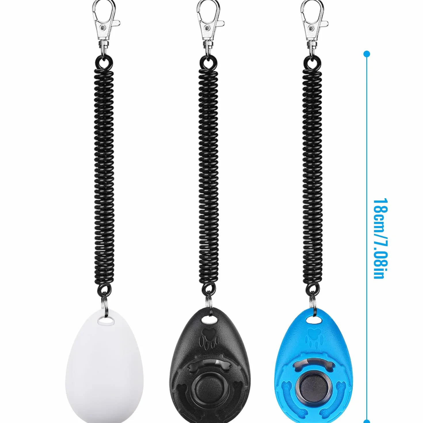 Diyife Clicker Clicker dla Psów, z Elastycznym Paskiem i Dużym Guzikiem, Profesjonalny Clicker Treningowy dla Kotów, Psów, Koni [3-pak, Czarny + Niebieski + Biały]